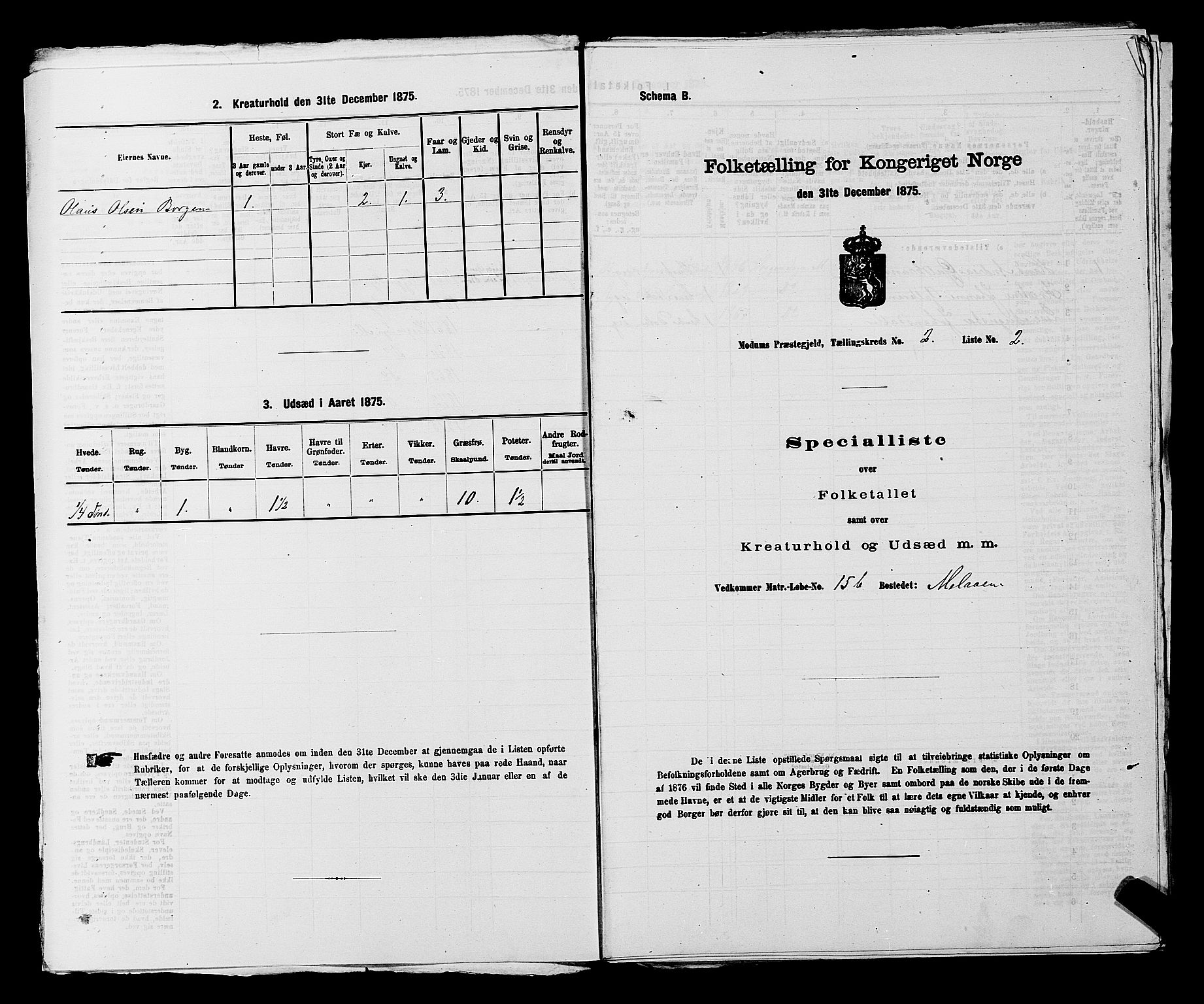 SAKO, 1875 census for 0623P Modum, 1875, p. 235