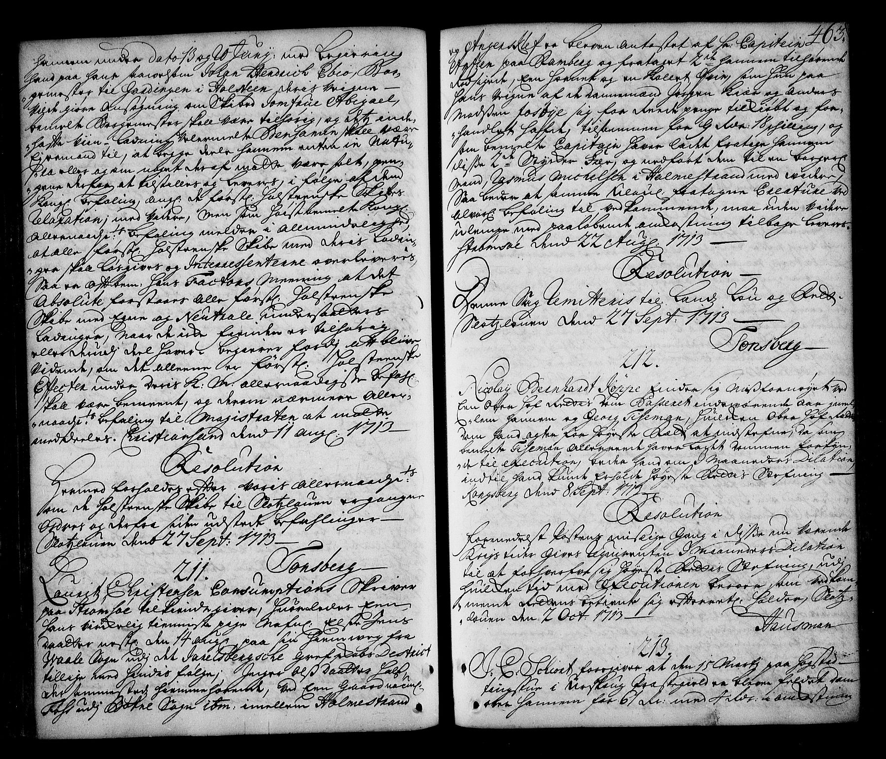 Stattholderembetet 1572-1771, AV/RA-EA-2870/Ag/L0002: Supplikasjons- og resolusjonsprotokoll, 1710-1714, p. 462b-463a