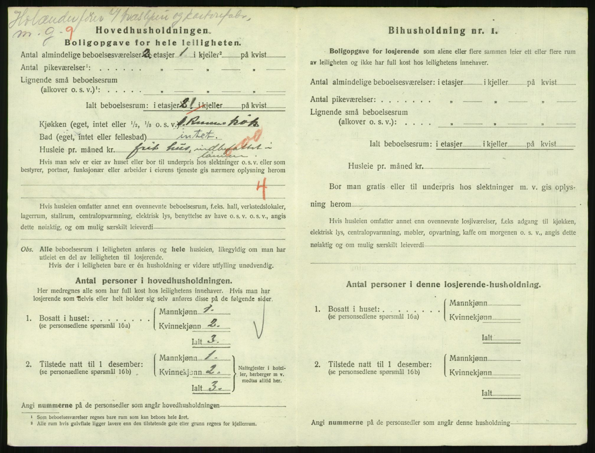 SAH, 1920 census for Lillehammer, 1920, p. 3531