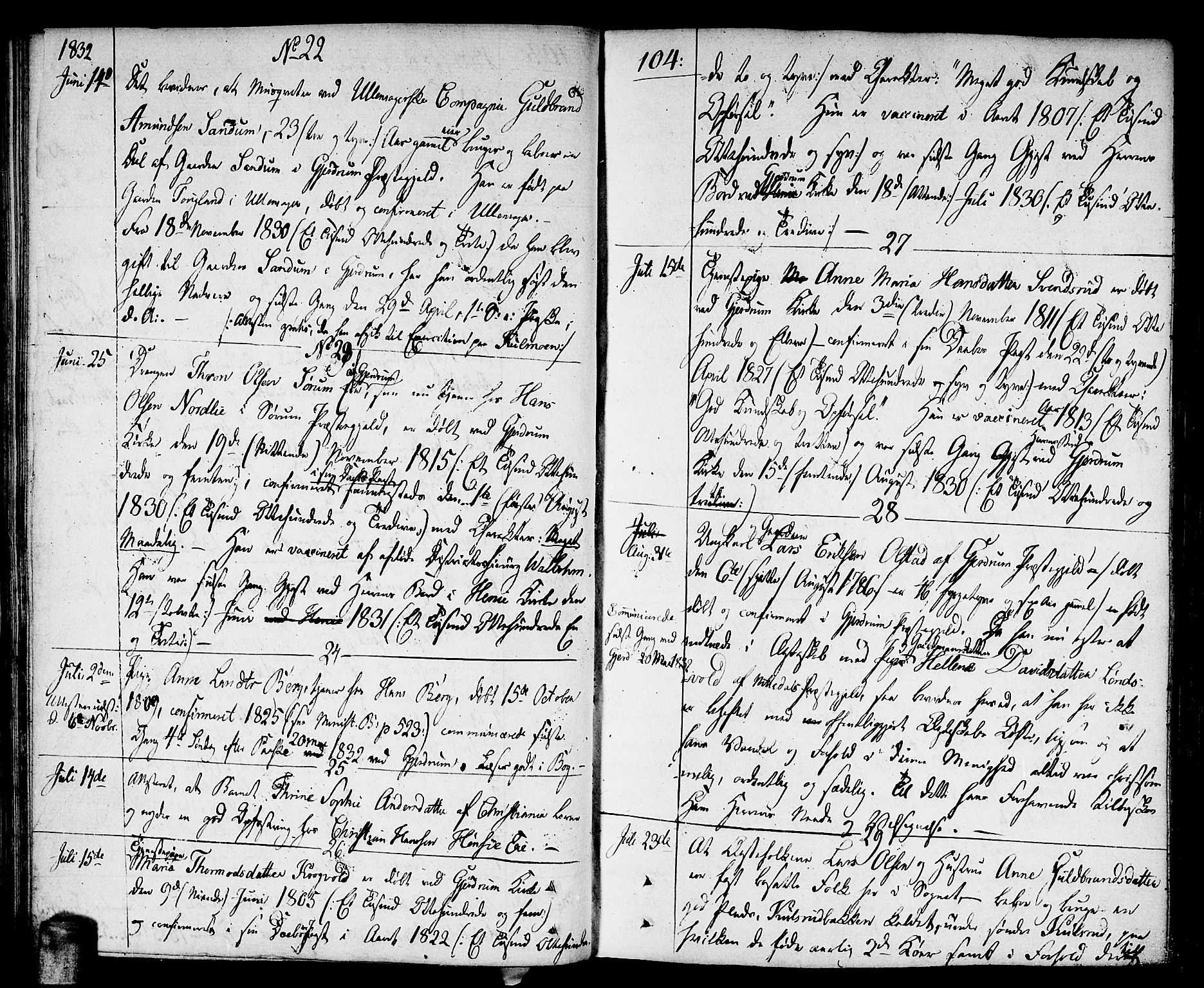 Gjerdrum prestekontor Kirkebøker, SAO/A-10412b/F/Fa/L0003: Parish register (official) no. I 3, 1798-1815, p. 104