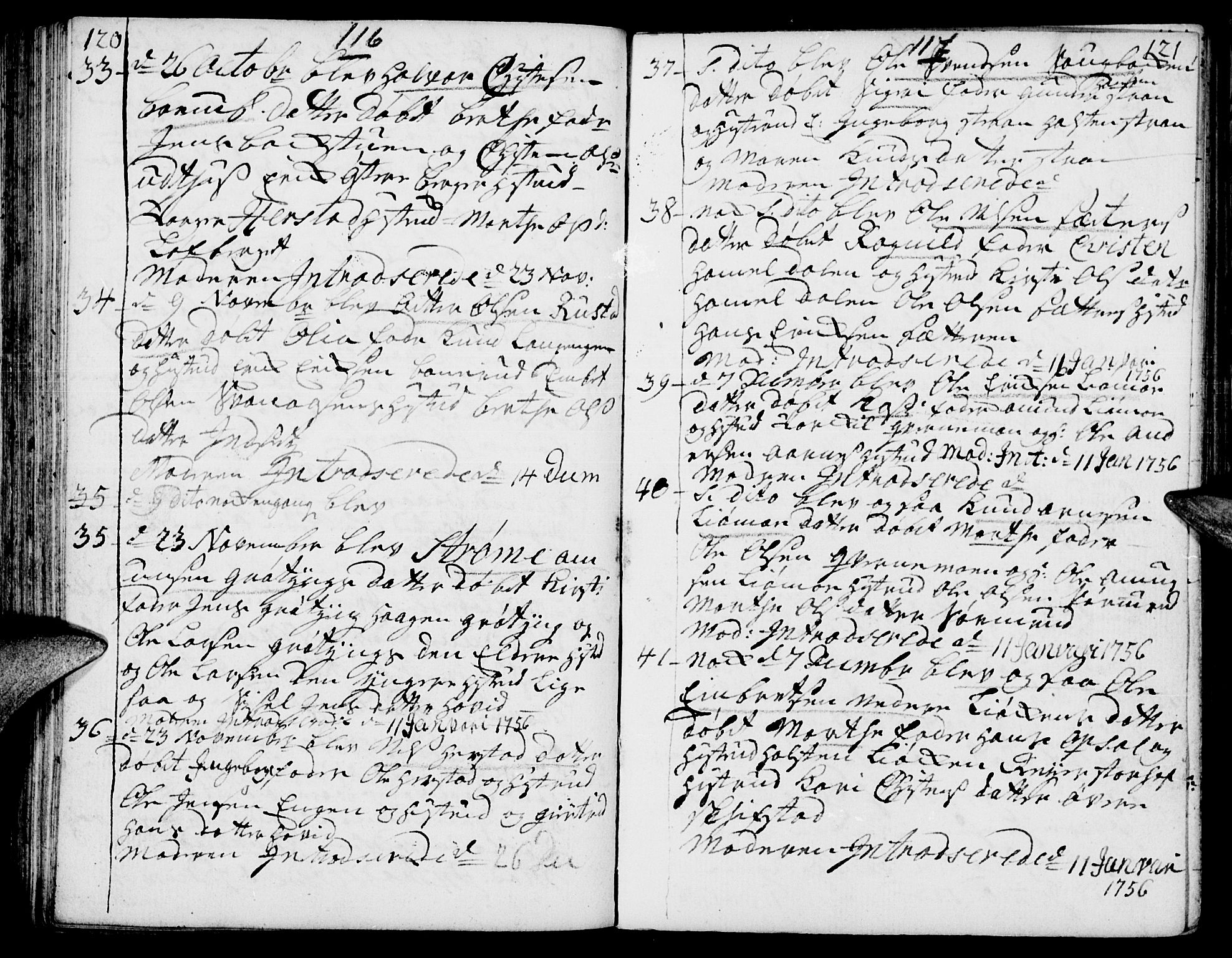 Elverum prestekontor, SAH/PREST-044/H/Ha/Haa/L0002: Parish register (official) no. 2, 1751-1756, p. 120-121