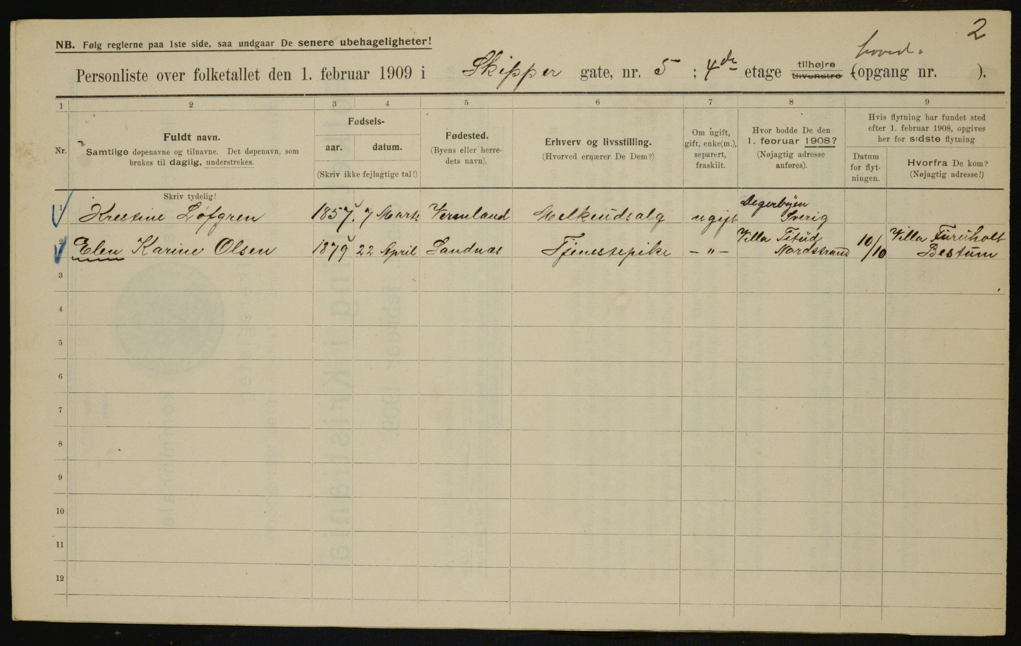 OBA, Municipal Census 1909 for Kristiania, 1909, p. 86531