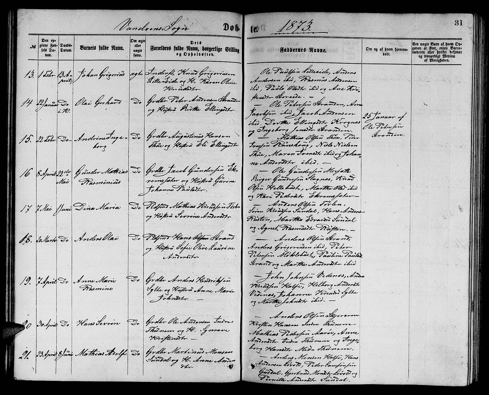 Ministerialprotokoller, klokkerbøker og fødselsregistre - Møre og Romsdal, SAT/A-1454/501/L0016: Parish register (copy) no. 501C02, 1868-1884, p. 31