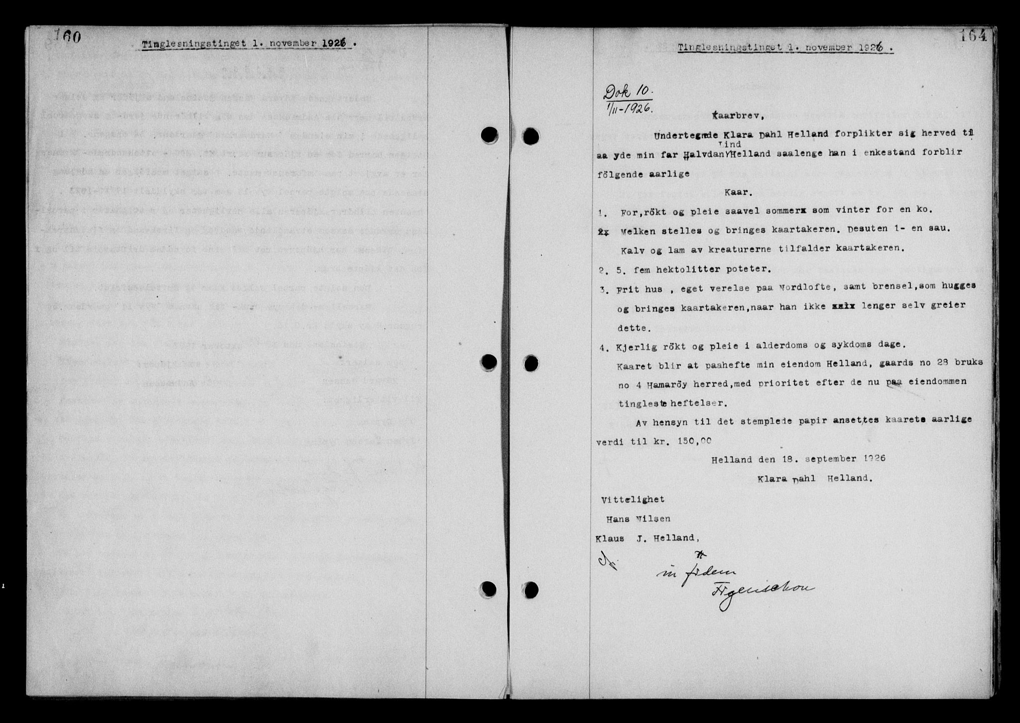 Steigen og Ofoten sorenskriveri, SAT/A-0030/1/2/2C/L0014: Mortgage book no. 13 og 15, 1926-1927, Deed date: 01.11.1926
