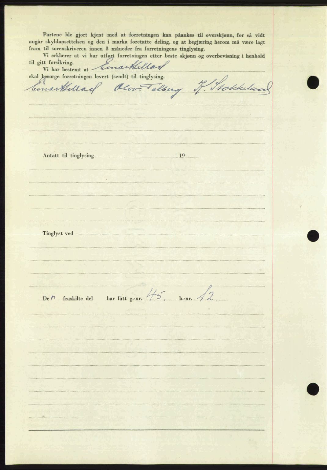 Romsdal sorenskriveri, AV/SAT-A-4149/1/2/2C: Mortgage book no. A30, 1949-1949, Diary no: : 1645/1949