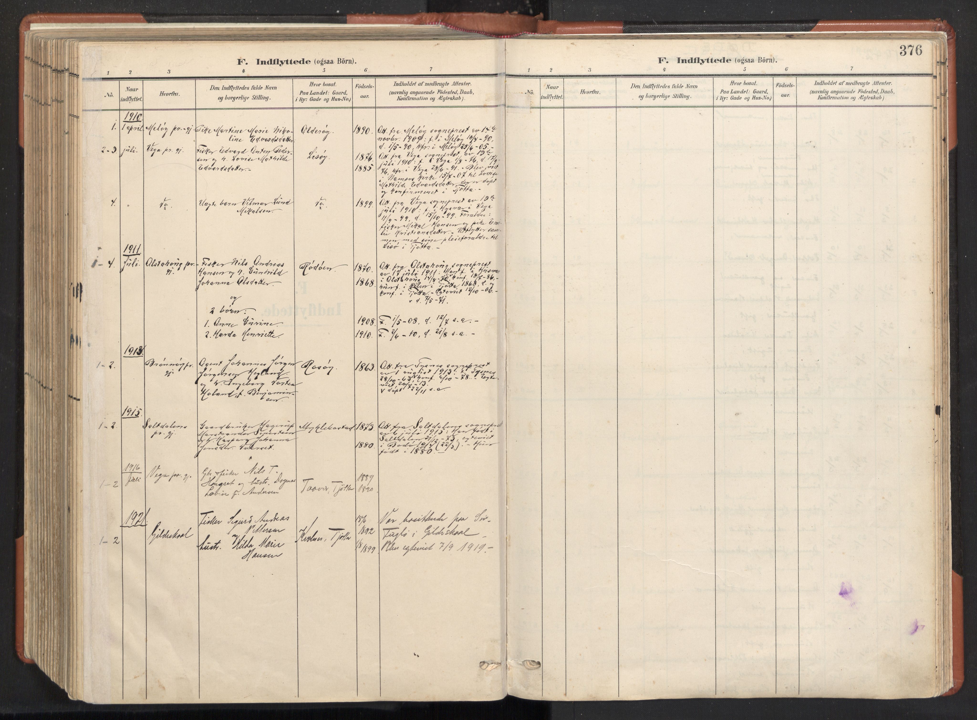 Ministerialprotokoller, klokkerbøker og fødselsregistre - Nordland, SAT/A-1459/817/L0265: Parish register (official) no. 817A05, 1908-1944, p. 376