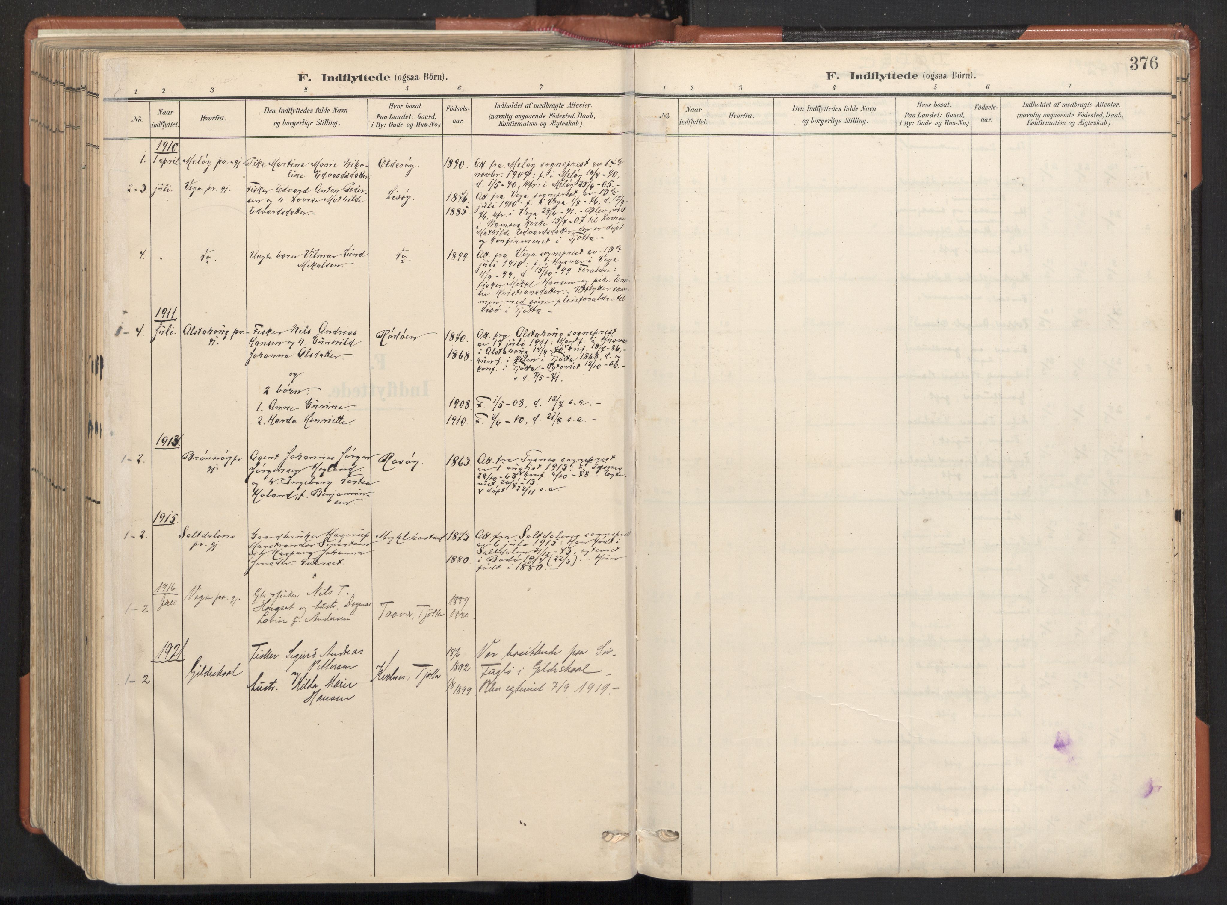 Ministerialprotokoller, klokkerbøker og fødselsregistre - Nordland, AV/SAT-A-1459/817/L0265: Parish register (official) no. 817A05, 1908-1944, p. 376