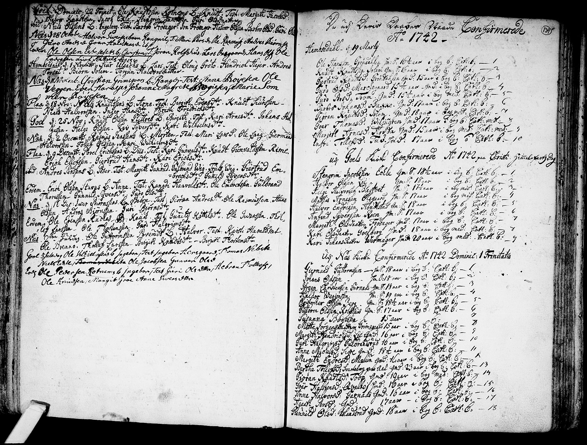 Nes kirkebøker, SAKO/A-236/F/Fa/L0002: Parish register (official) no. 2, 1707-1759, p. 139