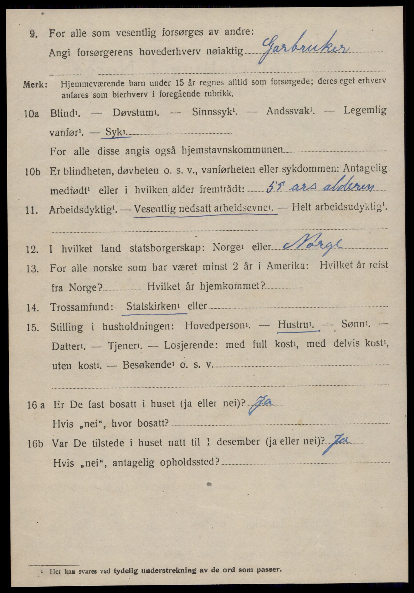 SAT, 1920 census for Borgund, 1920, p. 3091