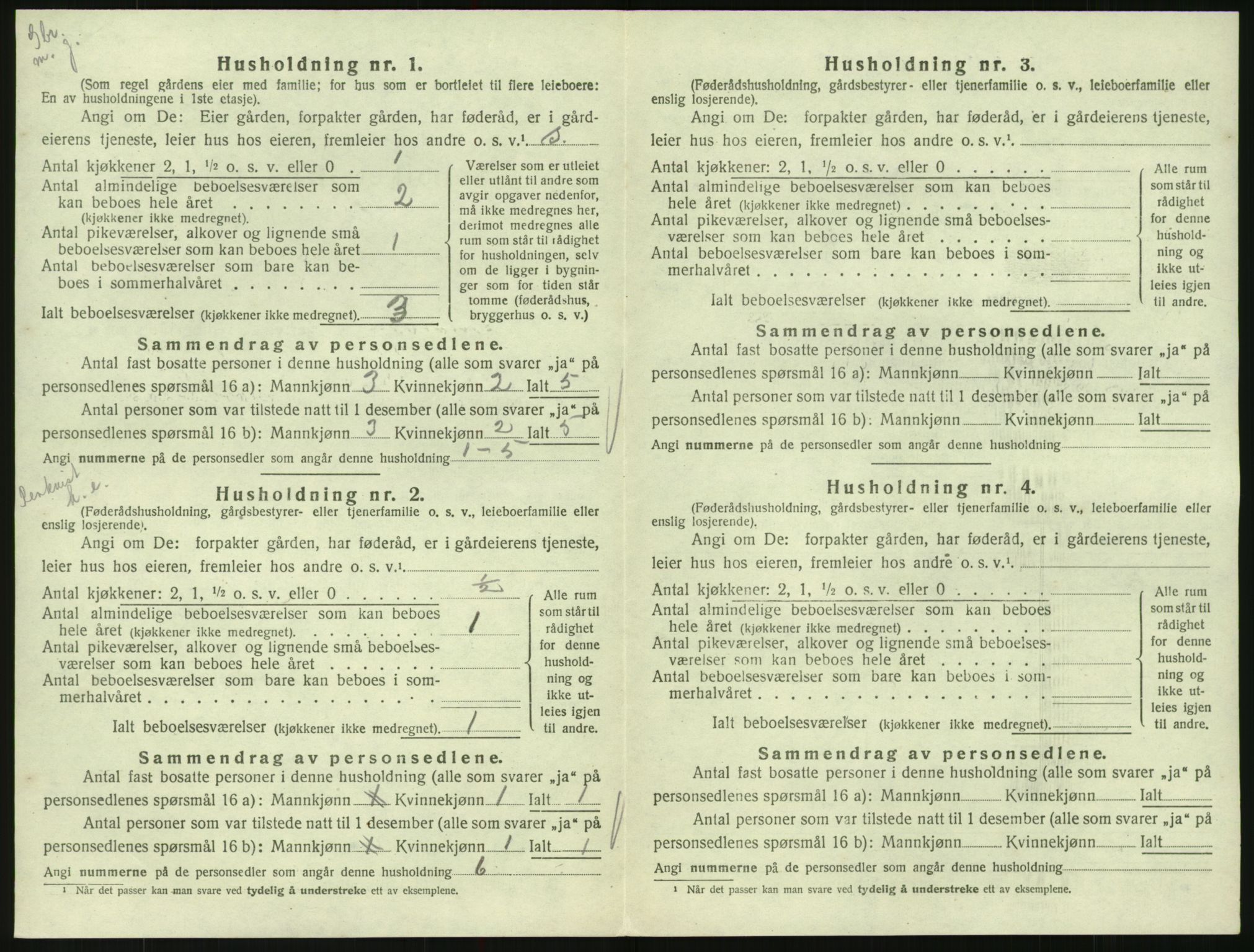 SAK, 1920 census for Hornnes, 1920, p. 526