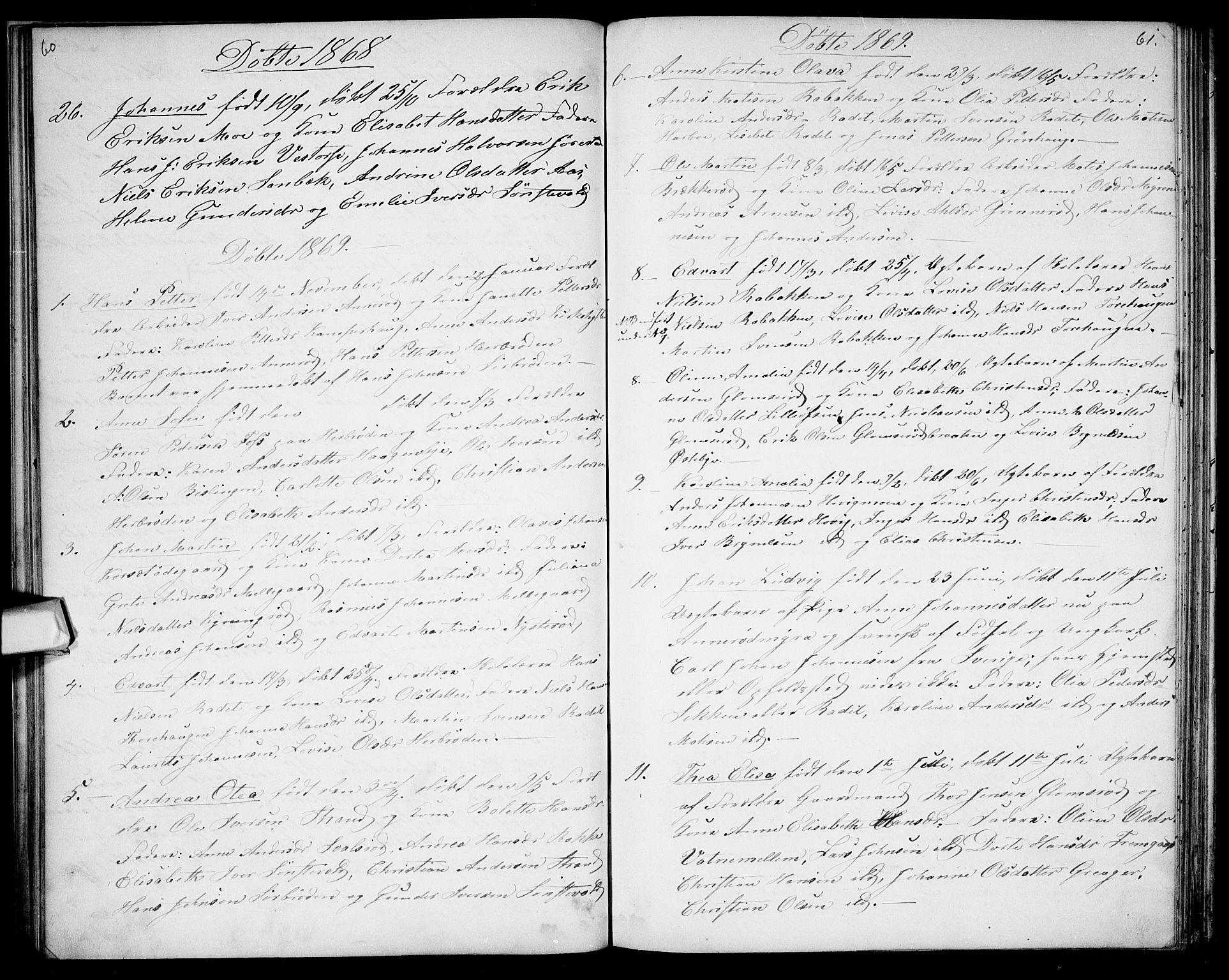 Berg prestekontor Kirkebøker, SAO/A-10902/G/Gc/L0002: Parish register (copy) no. III 2, 1856-1887, p. 60-61