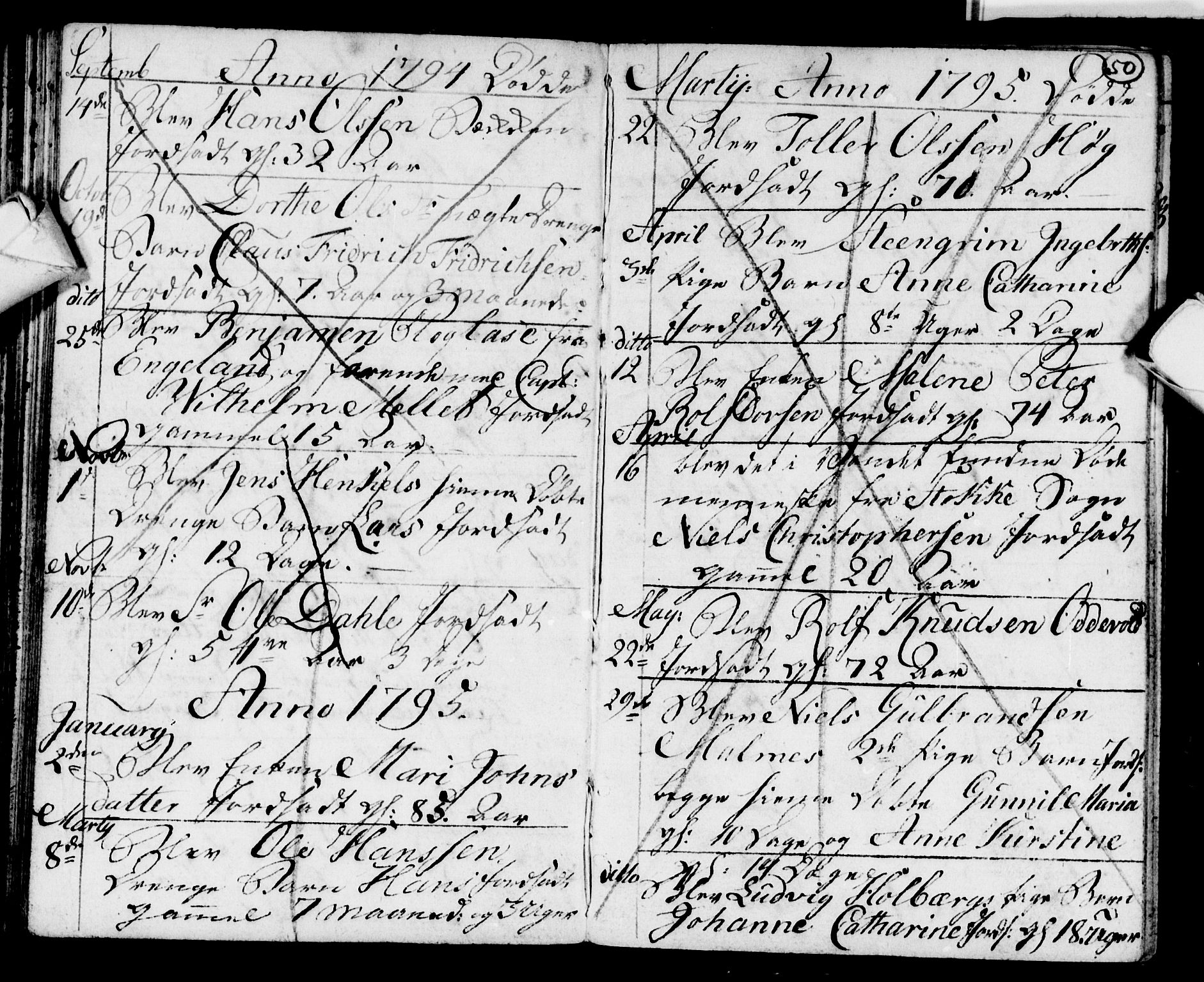 Strømsø kirkebøker, AV/SAKO-A-246/F/Fb/L0003: Parish register (official) no. II 3, 1793-1799, p. 50