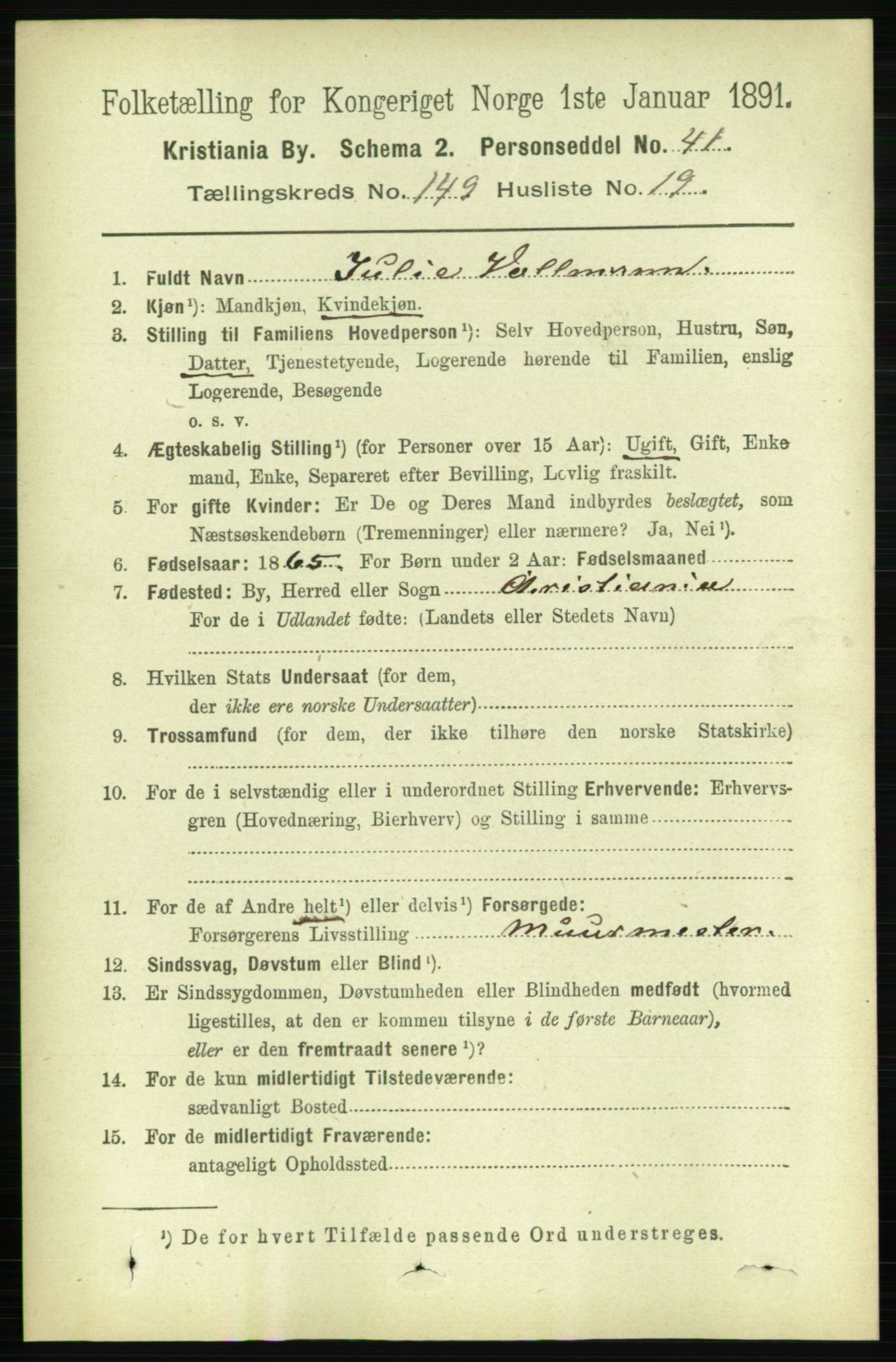 RA, 1891 census for 0301 Kristiania, 1891, p. 83562