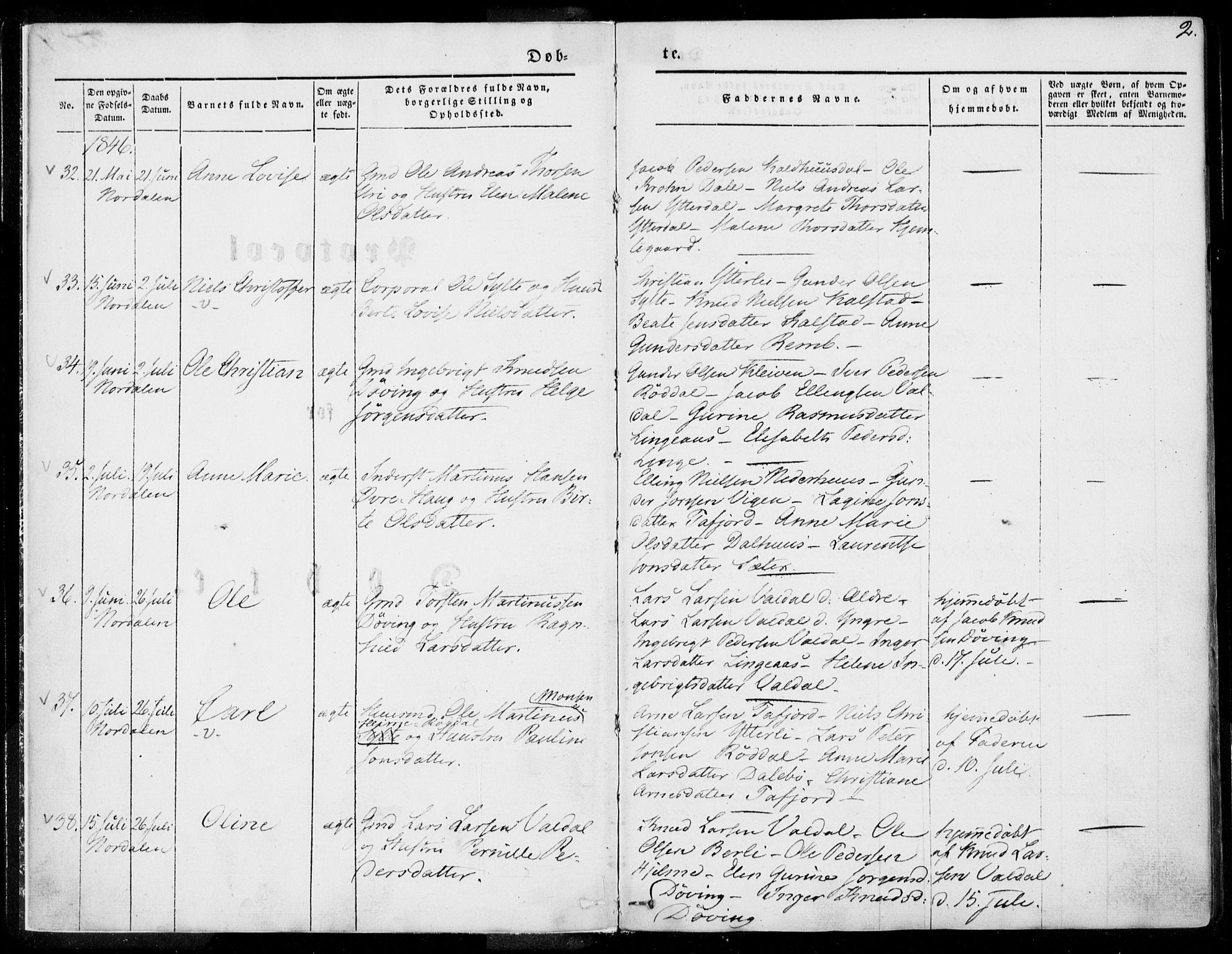 Ministerialprotokoller, klokkerbøker og fødselsregistre - Møre og Romsdal, SAT/A-1454/519/L0249: Parish register (official) no. 519A08, 1846-1868, p. 2