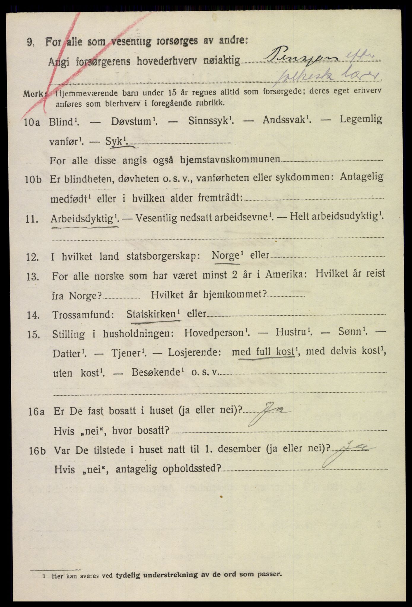 SAK, 1920 census for Søgne, 1920, p. 1654