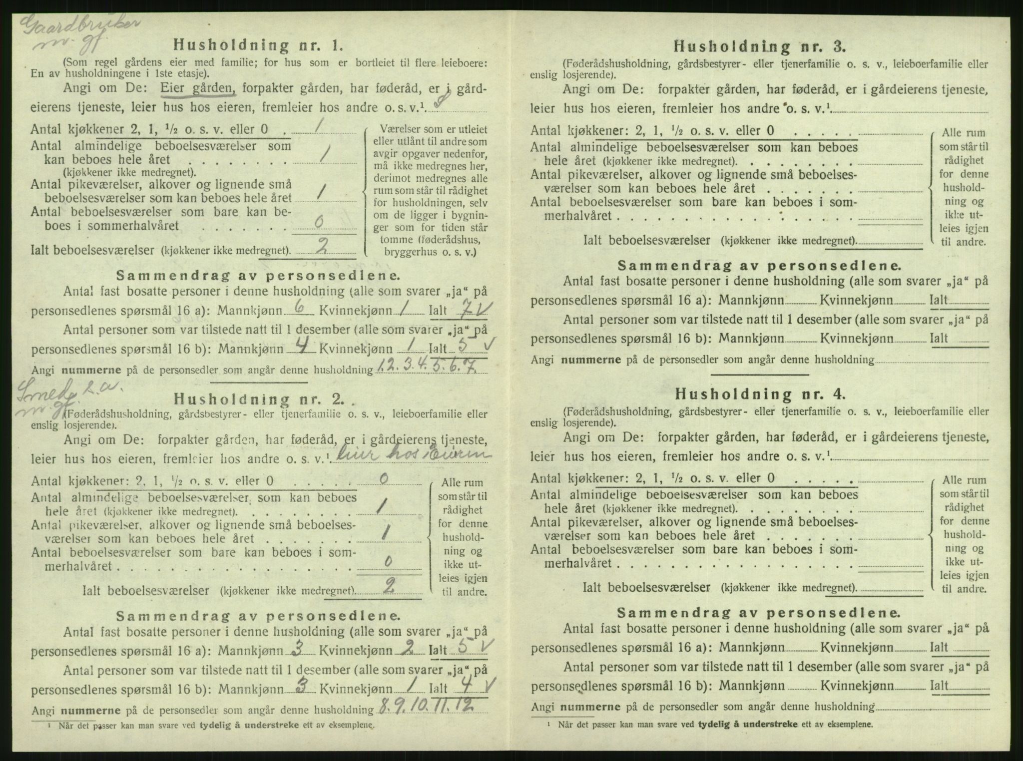 SAT, 1920 census for Velfjord, 1920, p. 332