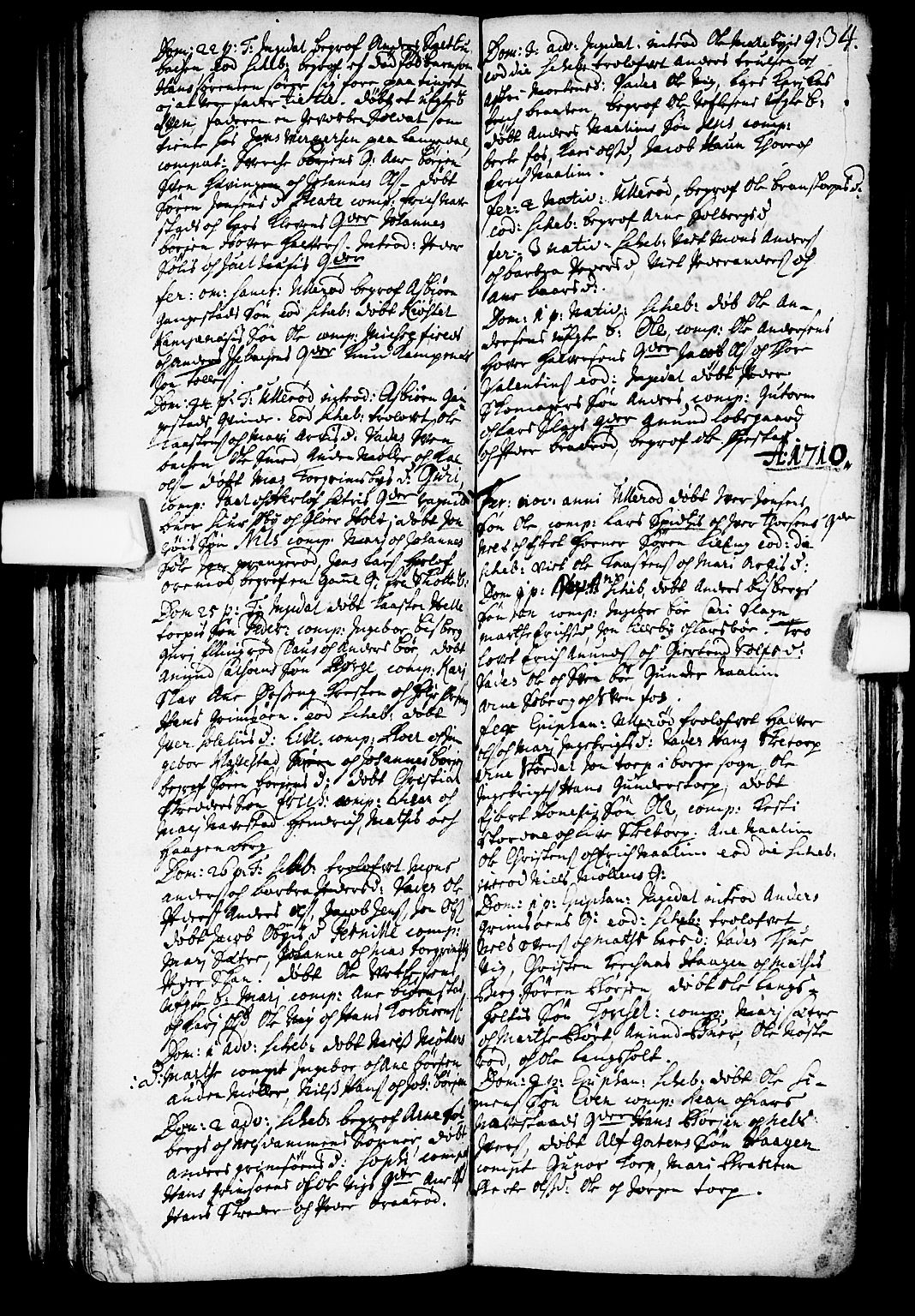 Skjeberg prestekontor Kirkebøker, SAO/A-10923/F/Fa/L0001: Parish register (official) no. I 1, 1702-1725, p. 34