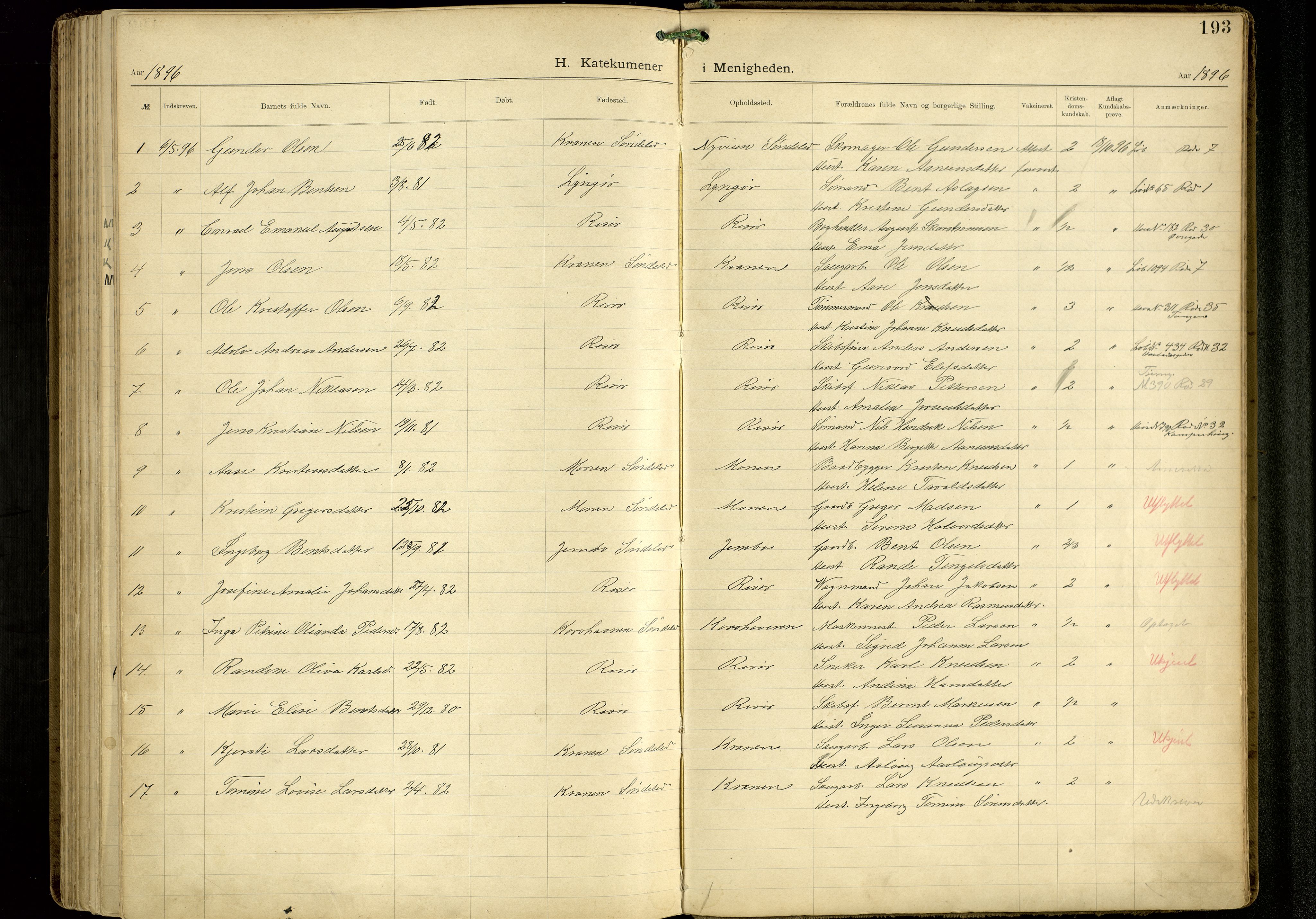 Den evangelisk-lutherske frimenighet, Risør, AV/SAK-1292-0007/F/Fa/L0002: Dissenter register no. F 18, 1892-1954, p. 193