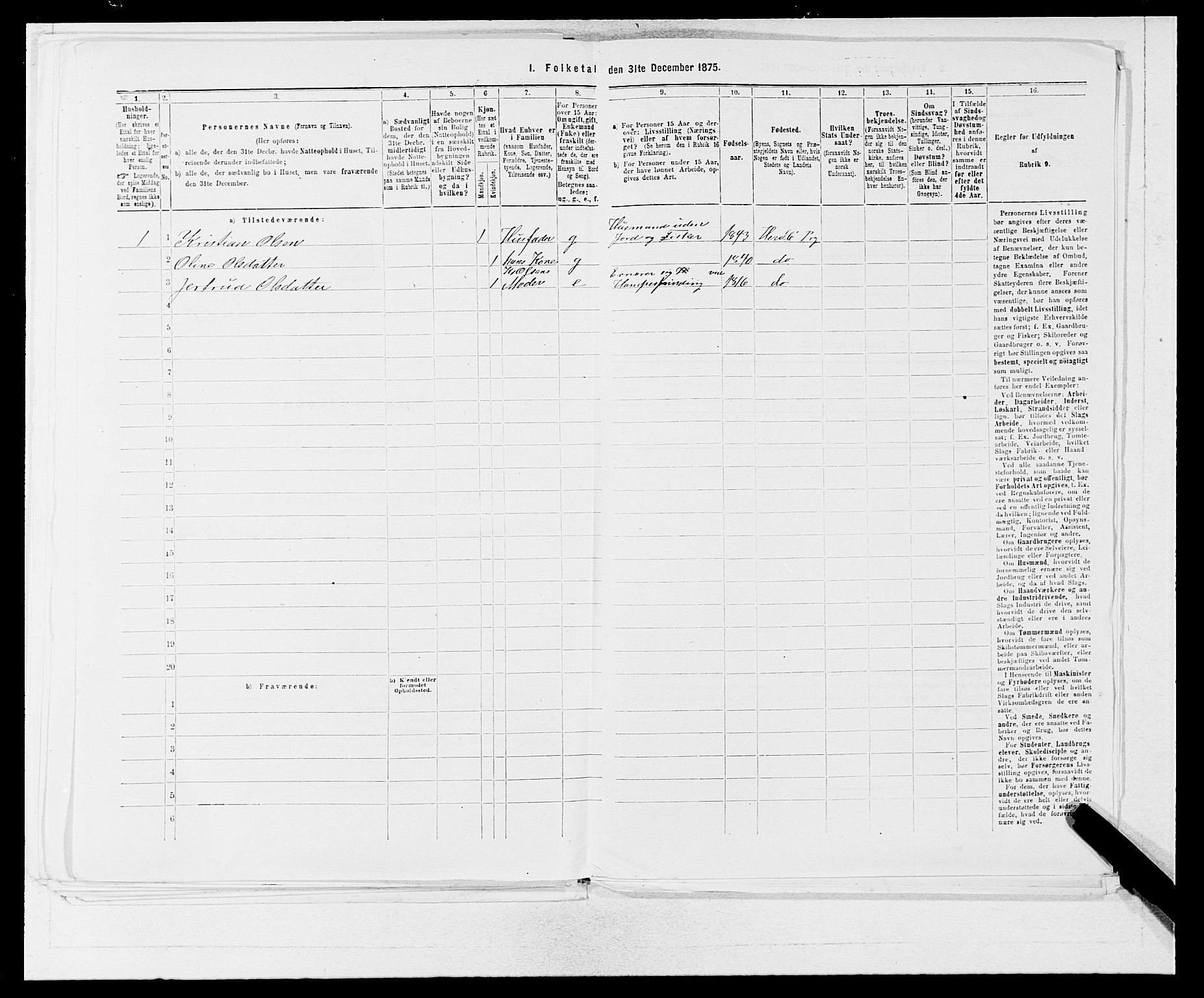 SAB, 1875 census for 1258P Herdla, 1875, p. 612