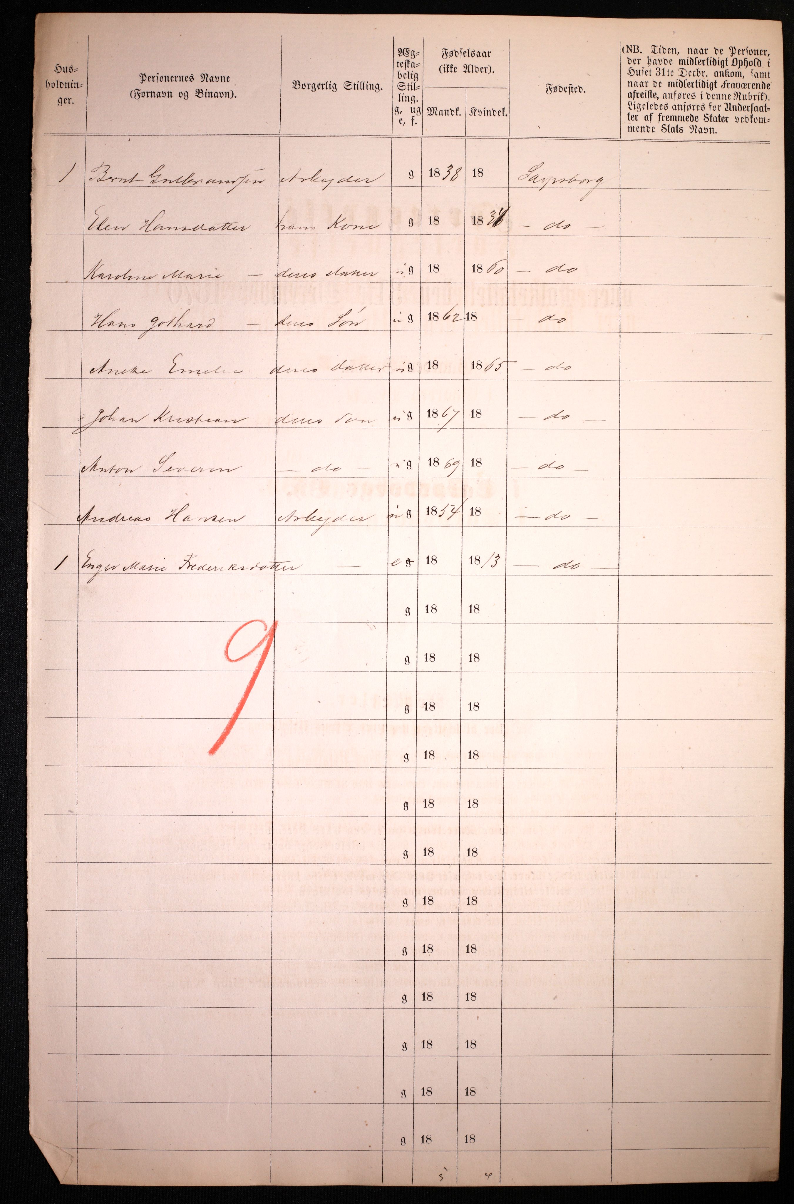 RA, 1870 census for 0102 Sarpsborg, 1870, p. 336