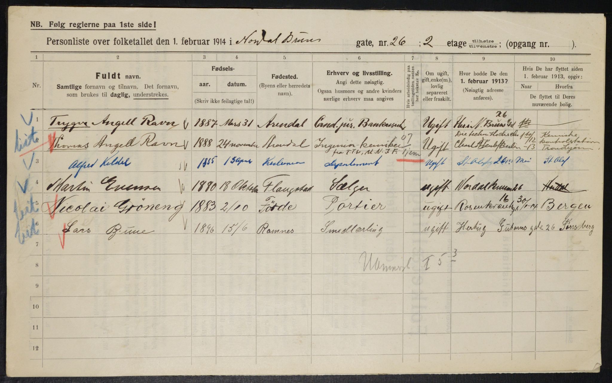 OBA, Municipal Census 1914 for Kristiania, 1914, p. 72419