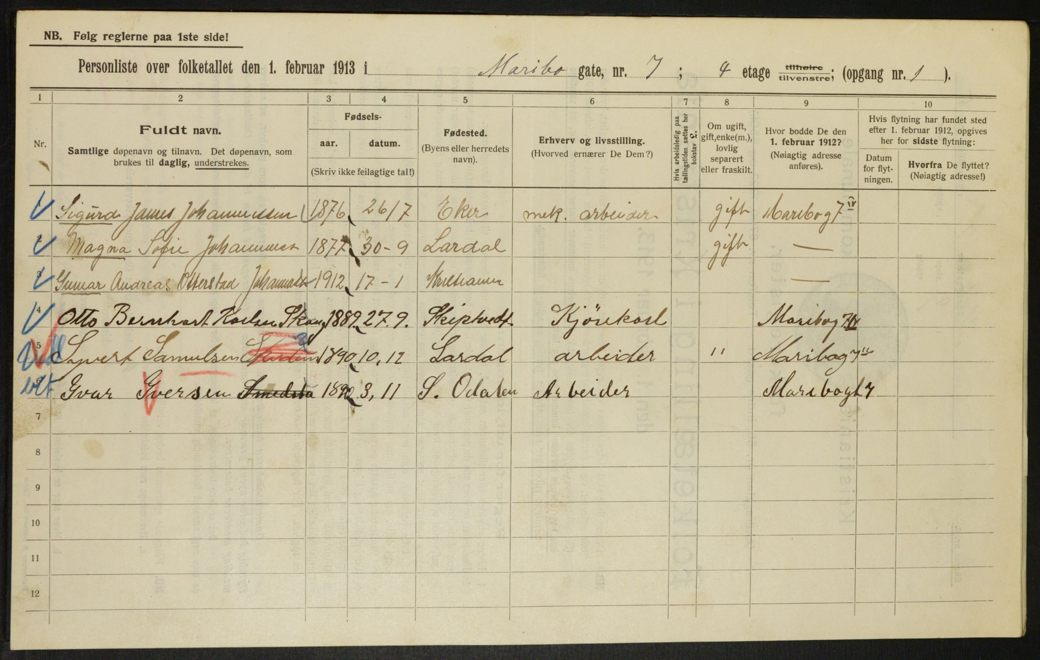 OBA, Municipal Census 1913 for Kristiania, 1913, p. 60214