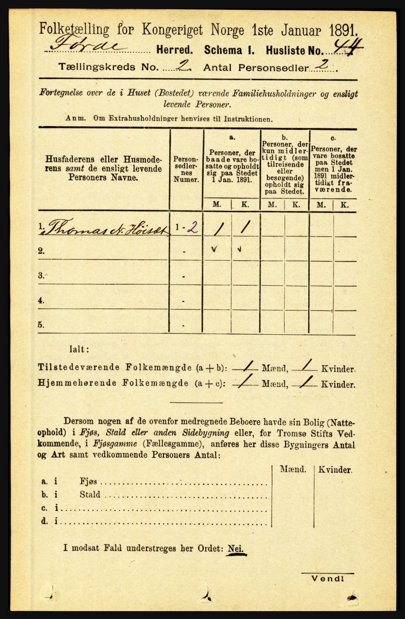 RA, 1891 census for 1432 Førde, 1891, p. 447