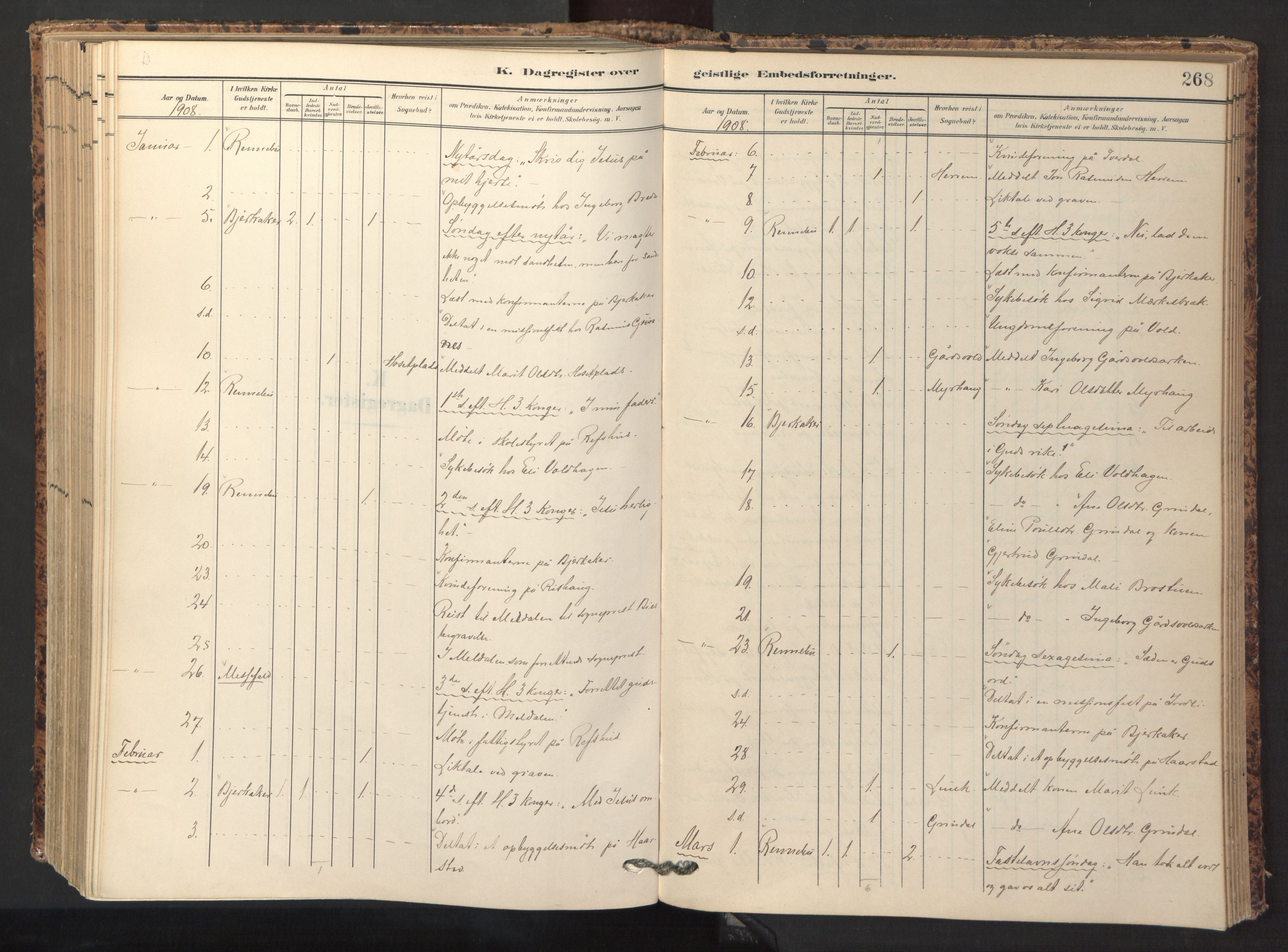 Ministerialprotokoller, klokkerbøker og fødselsregistre - Sør-Trøndelag, SAT/A-1456/674/L0873: Parish register (official) no. 674A05, 1908-1923, p. 268