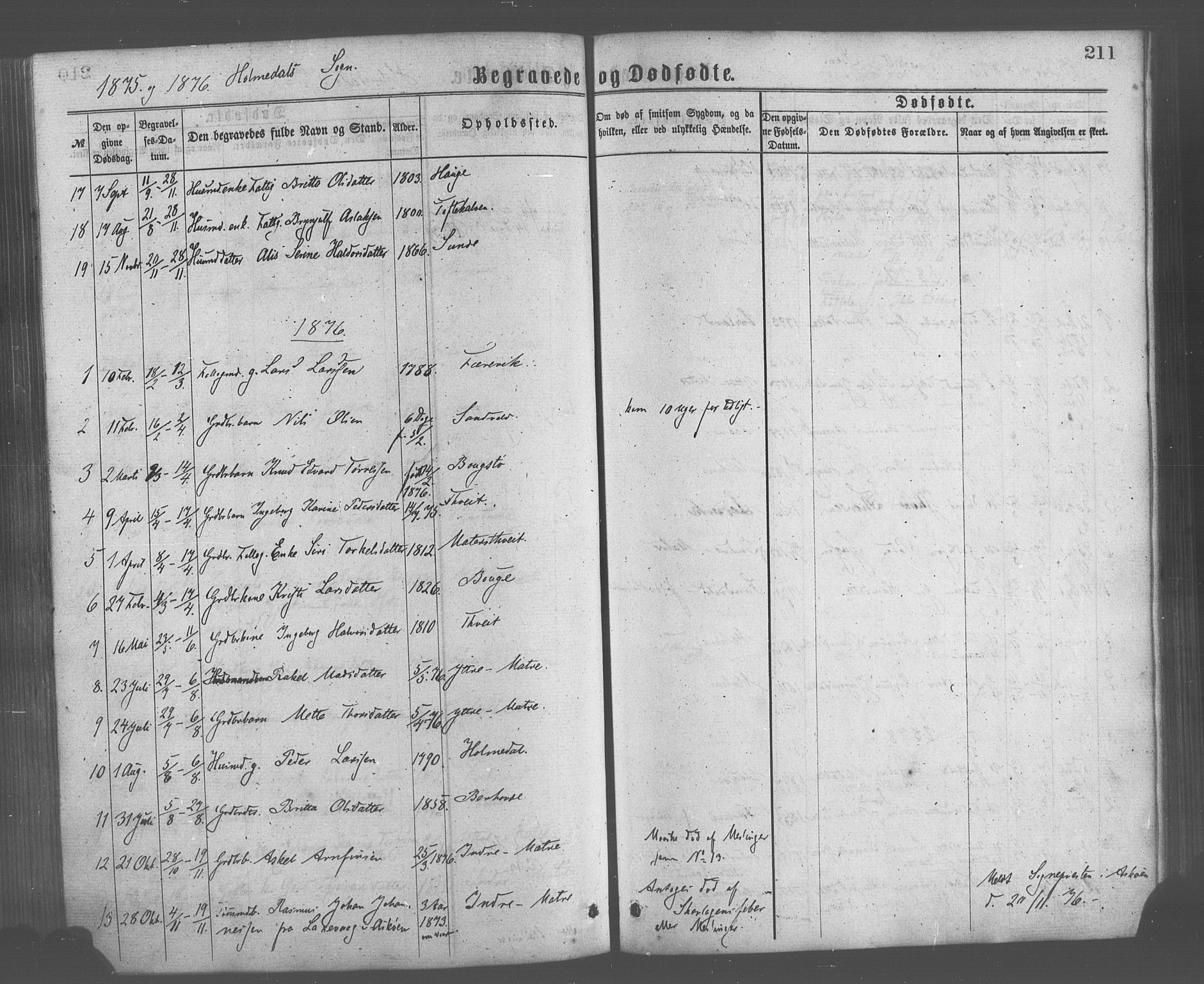 Skånevik sokneprestembete, AV/SAB-A-77801/H/Haa: Parish register (official) no. A 6, 1869-1878, p. 211