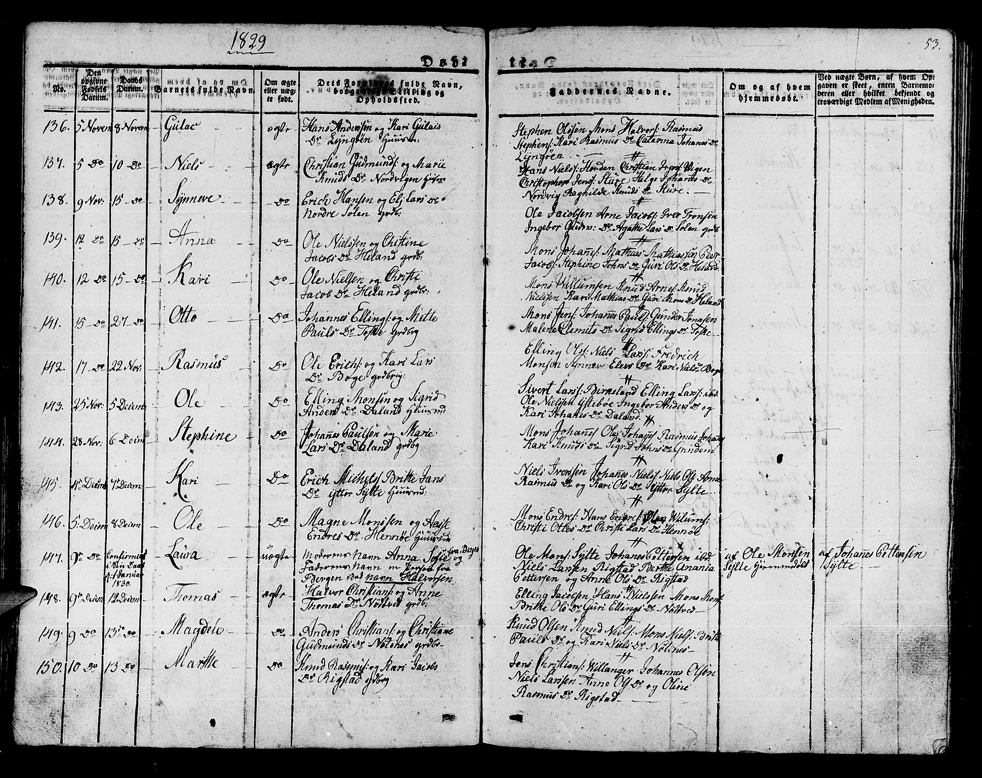 Manger sokneprestembete, SAB/A-76801/H/Haa: Parish register (official) no. A 4, 1824-1838, p. 53