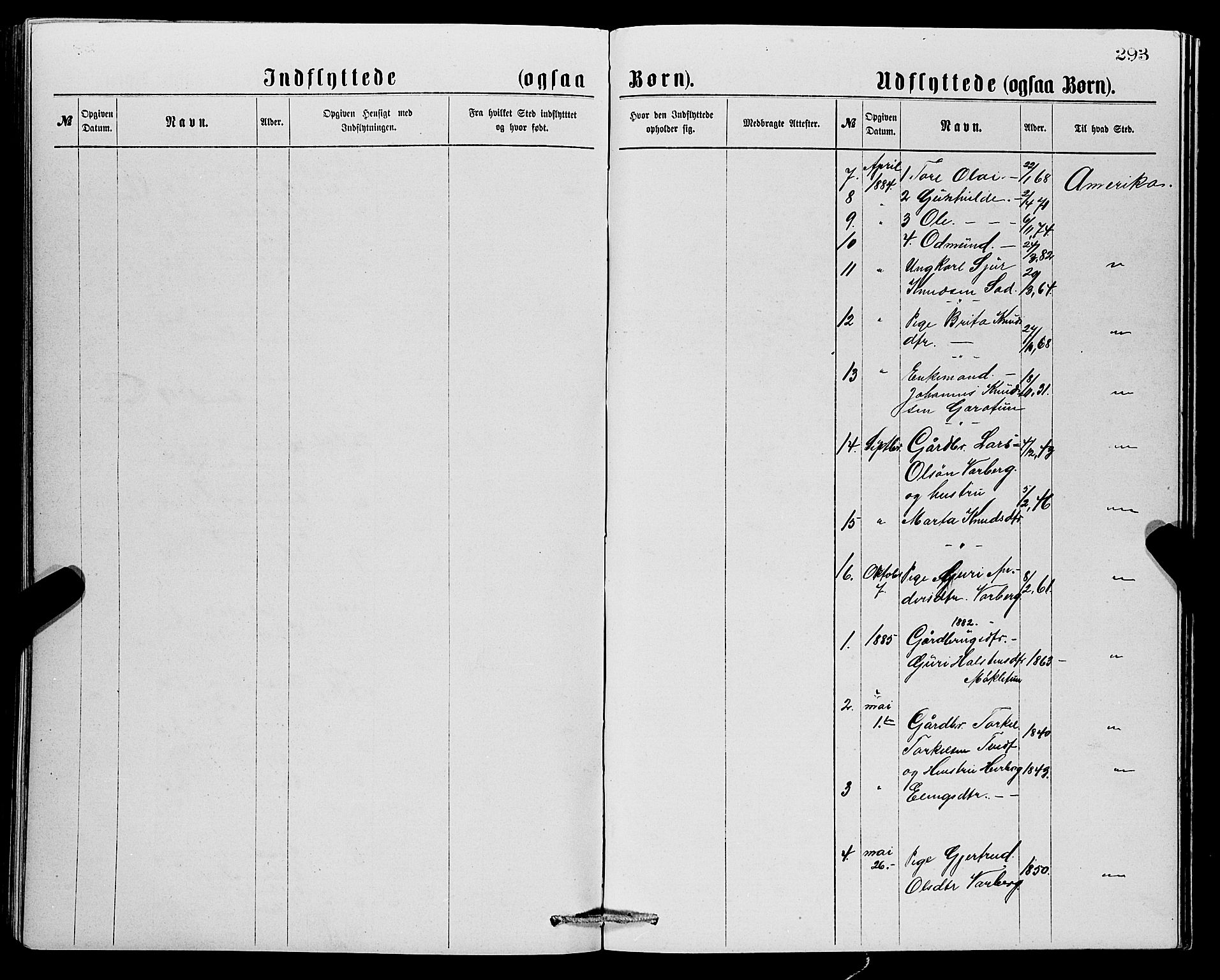 Ullensvang sokneprestembete, SAB/A-78701/H/Hab: Parish register (copy) no. C 2, 1871-1899, p. 293