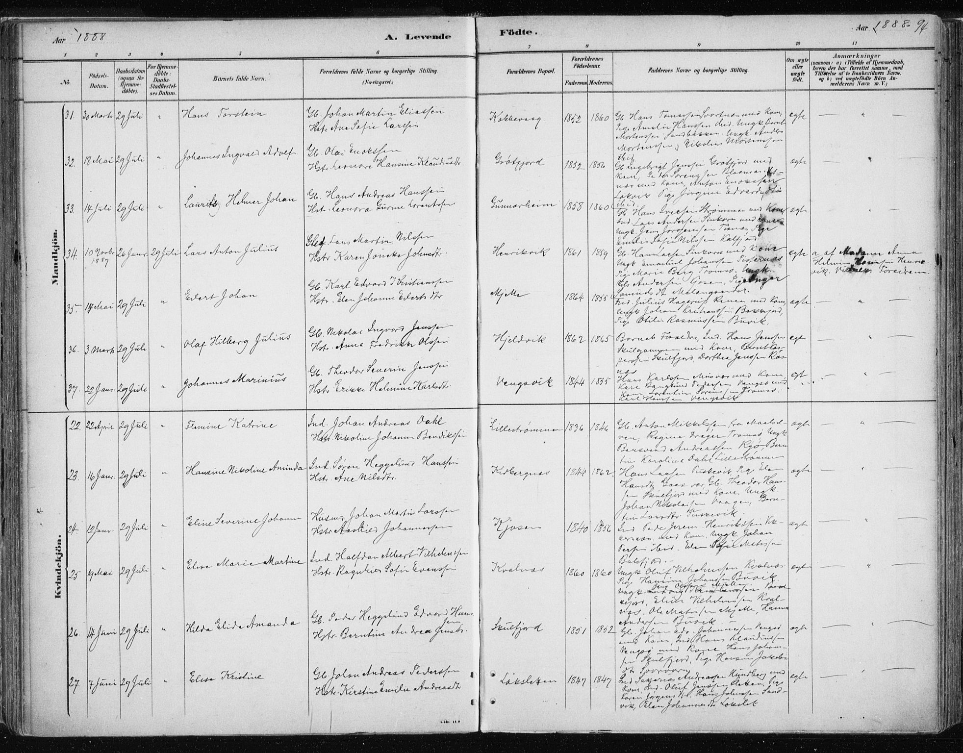 Tromsøysund sokneprestkontor, AV/SATØ-S-1304/G/Ga/L0004kirke: Parish register (official) no. 4, 1880-1888, p. 94