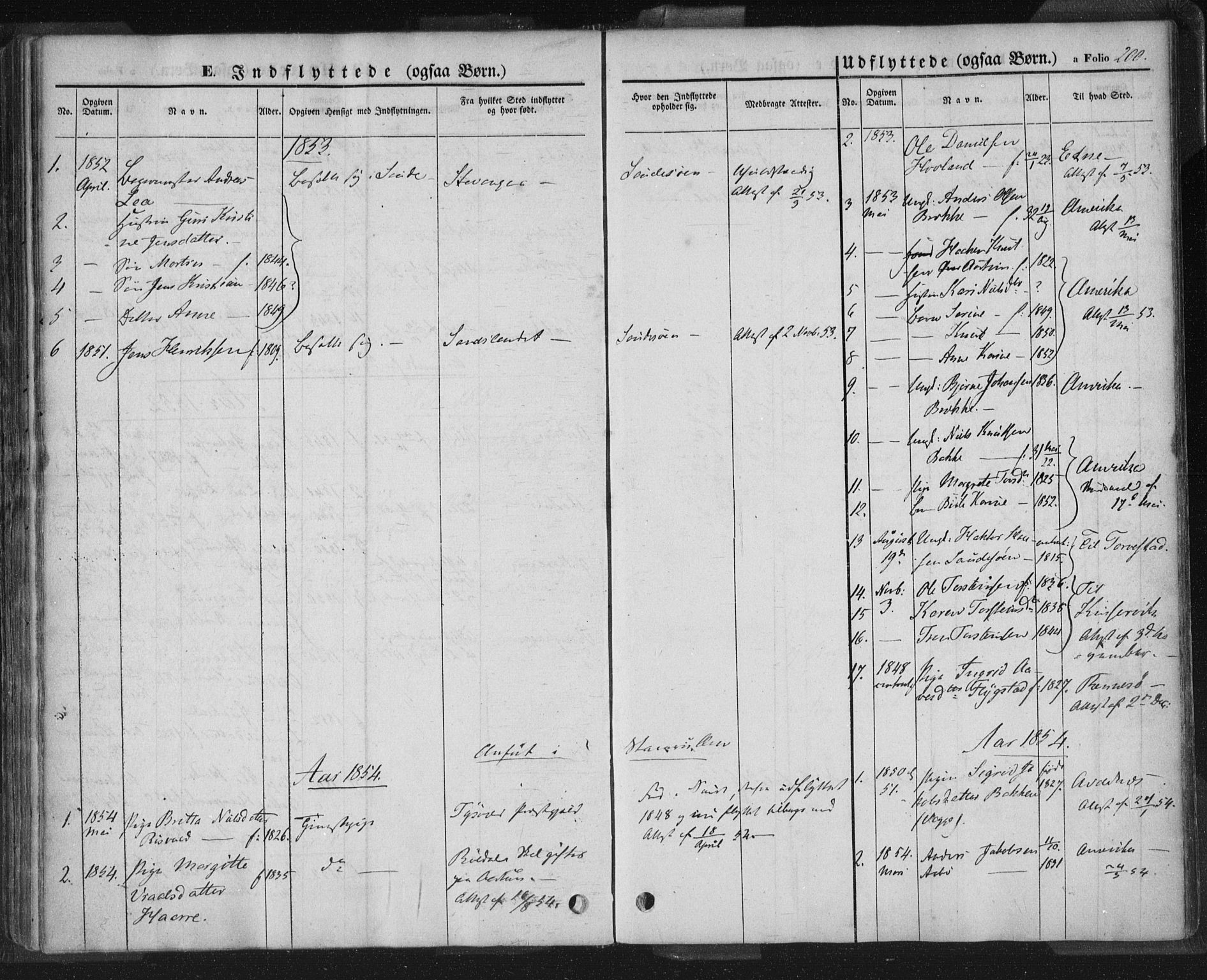 Sand sokneprestkontor, AV/SAST-A-101848/01/III/L0002: Parish register (official) no. A 2, 1838-1859, p. 200