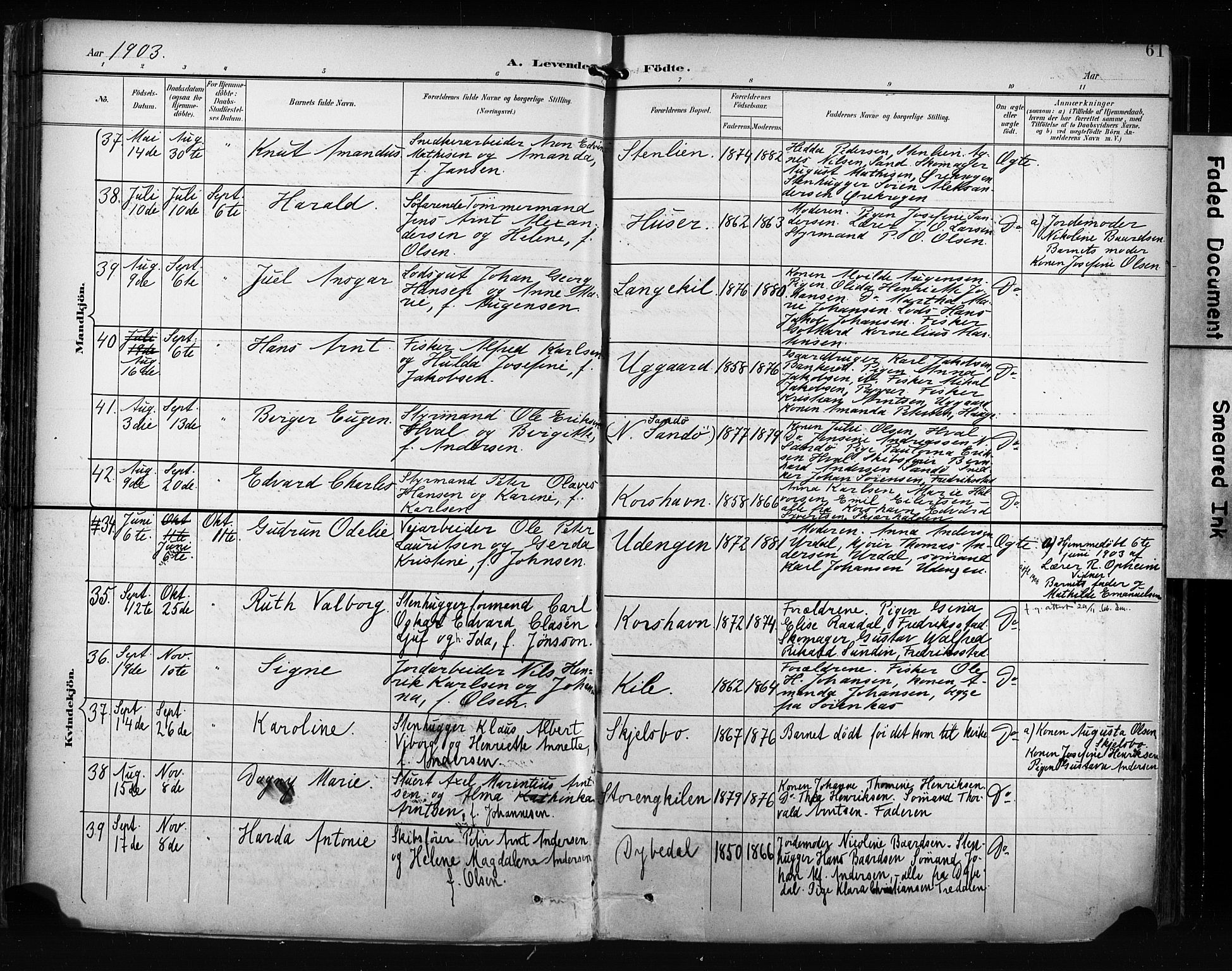 Hvaler prestekontor Kirkebøker, AV/SAO-A-2001/F/Fa/L0009: Parish register (official) no. I 9, 1895-1906, p. 61