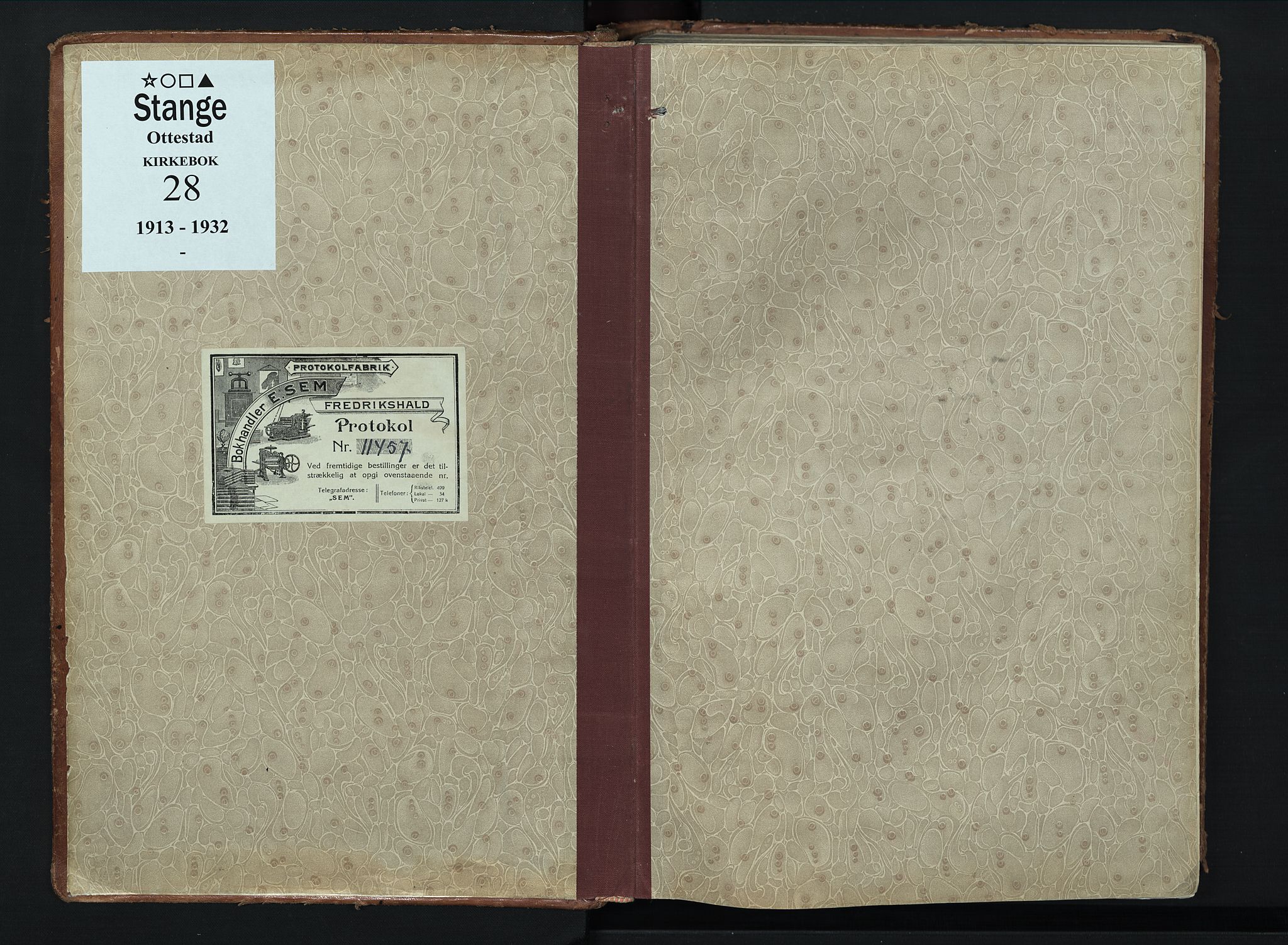 Stange prestekontor, SAH/PREST-002/K/L0028: Parish register (official) no. 28, 1913-1932