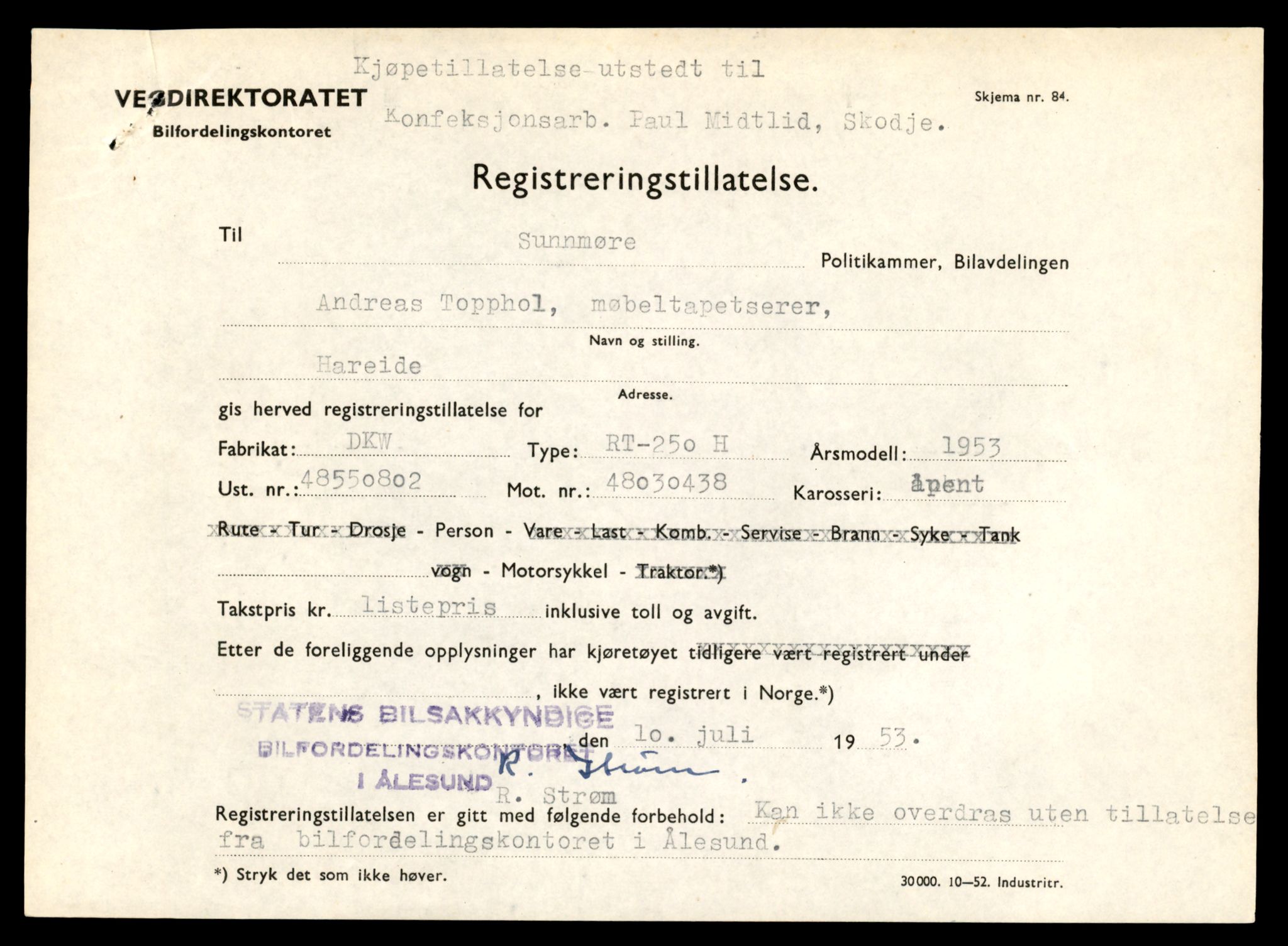 Møre og Romsdal vegkontor - Ålesund trafikkstasjon, AV/SAT-A-4099/F/Fe/L0032: Registreringskort for kjøretøy T 11997 - T 12149, 1927-1998, p. 69