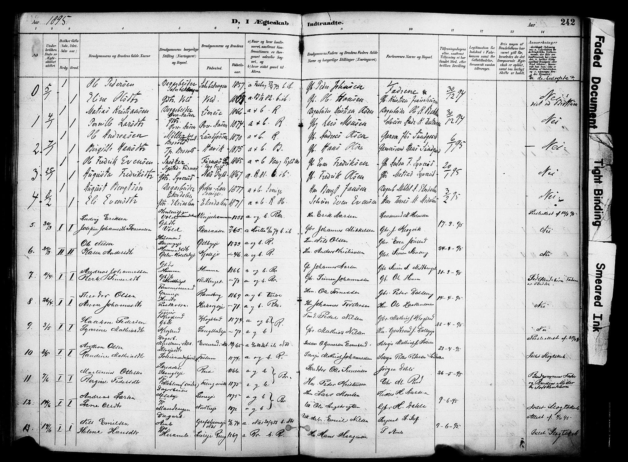 Ringsaker prestekontor, AV/SAH-PREST-014/K/Ka/L0017: Parish register (official) no. 17, 1891-1902, p. 242