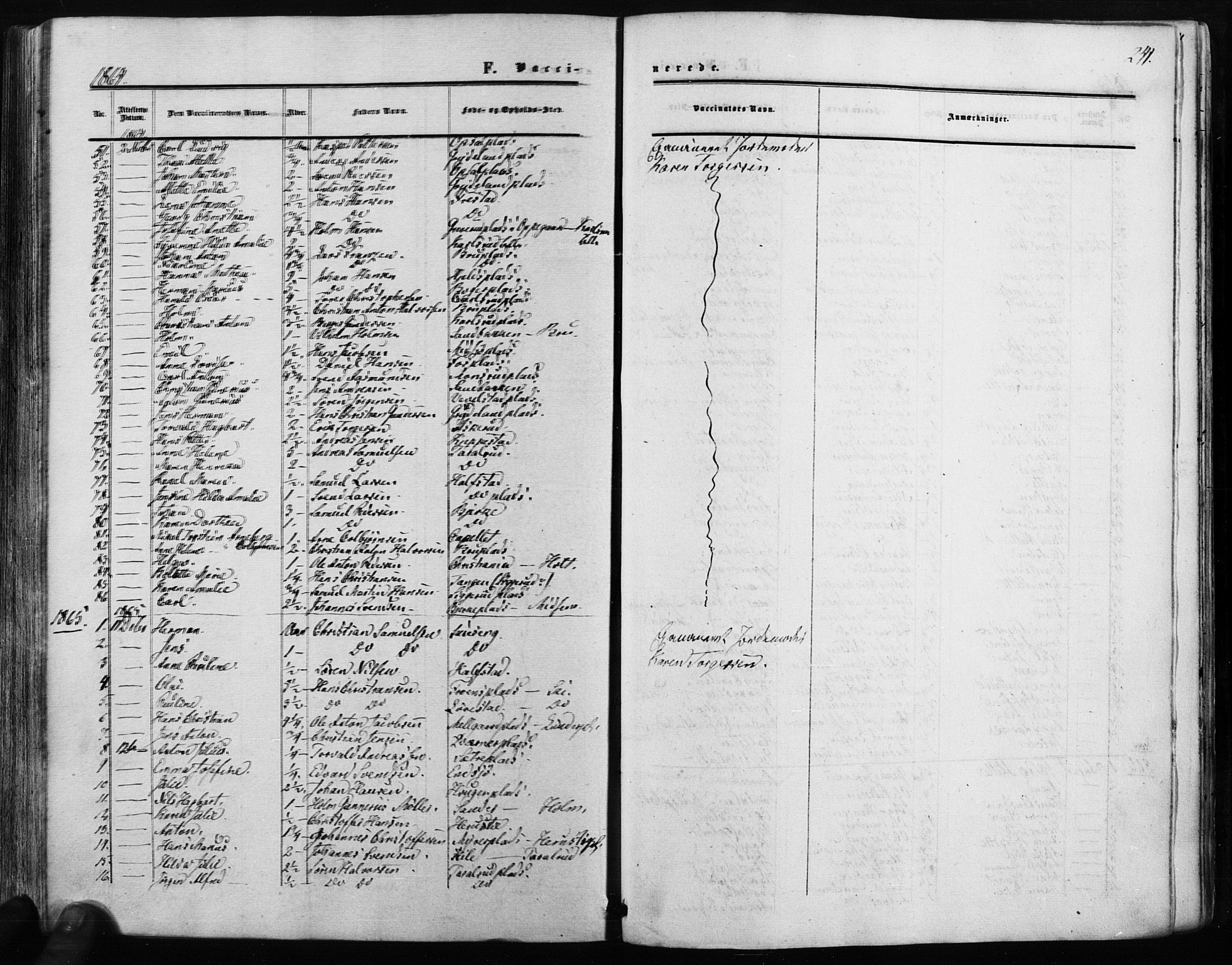 Kråkstad prestekontor Kirkebøker, SAO/A-10125a/F/Fa/L0007: Parish register (official) no. I 7, 1858-1870, p. 241