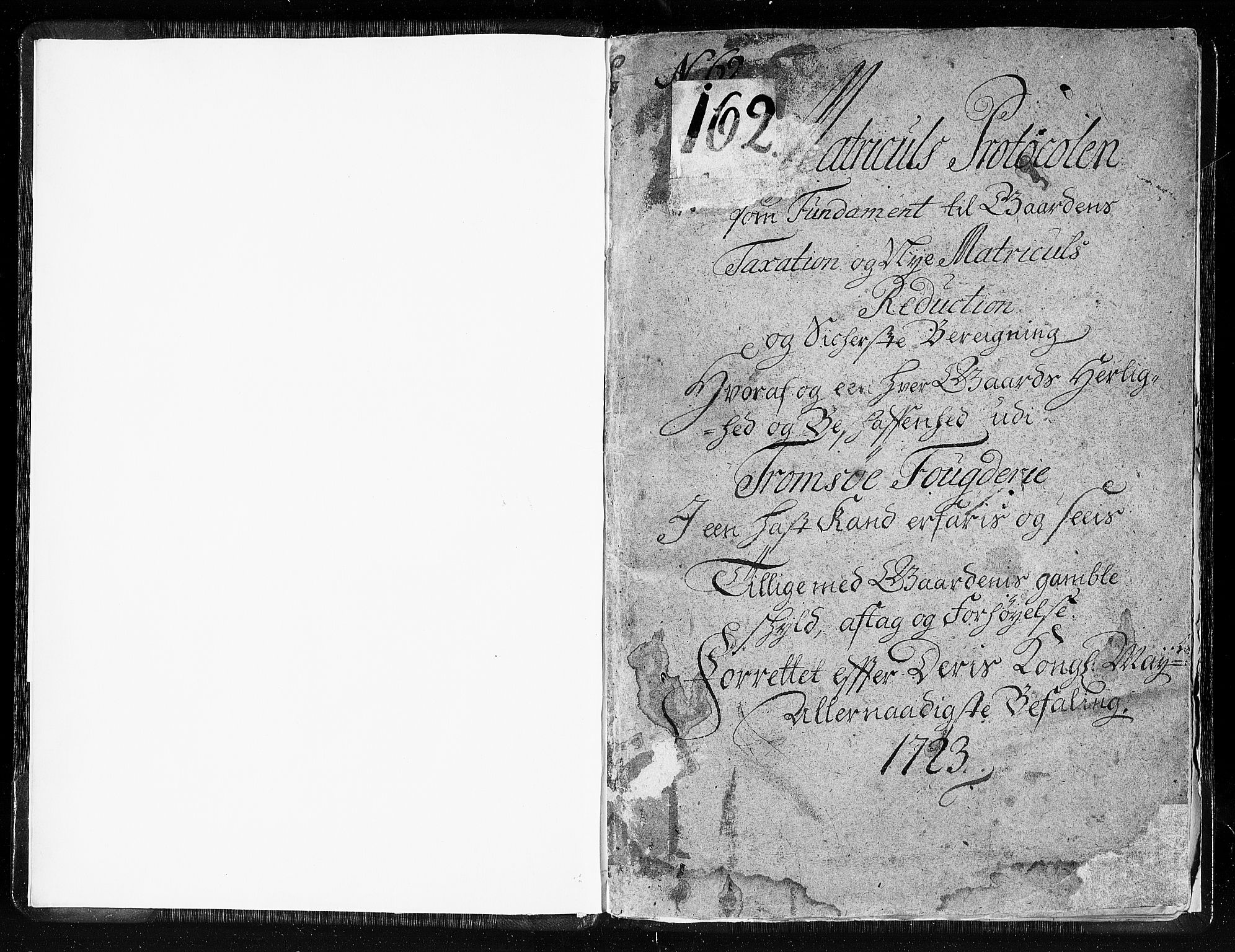 Rentekammeret inntil 1814, Realistisk ordnet avdeling, RA/EA-4070/N/Nb/Nbf/L0180: Troms eksaminasjonsprotokoll, 1723, p. 2