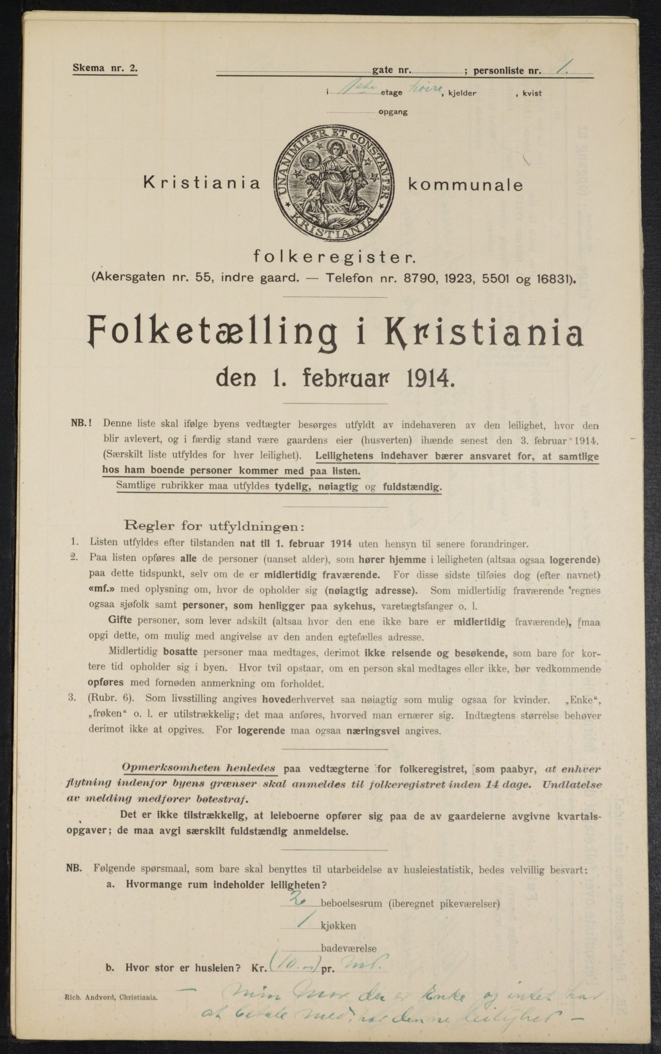 OBA, Municipal Census 1914 for Kristiania, 1914, p. 86289