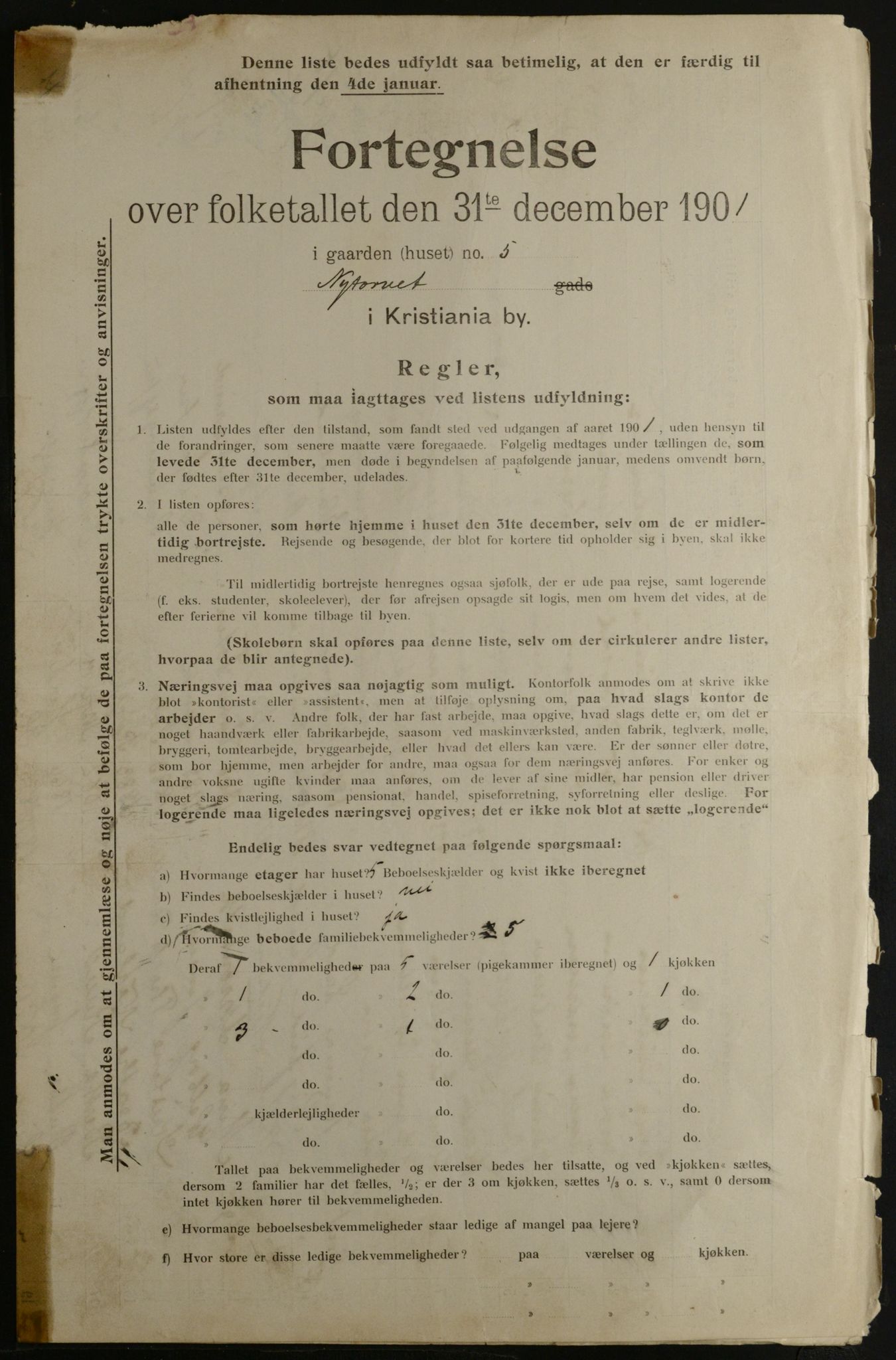 OBA, Municipal Census 1901 for Kristiania, 1901, p. 11383