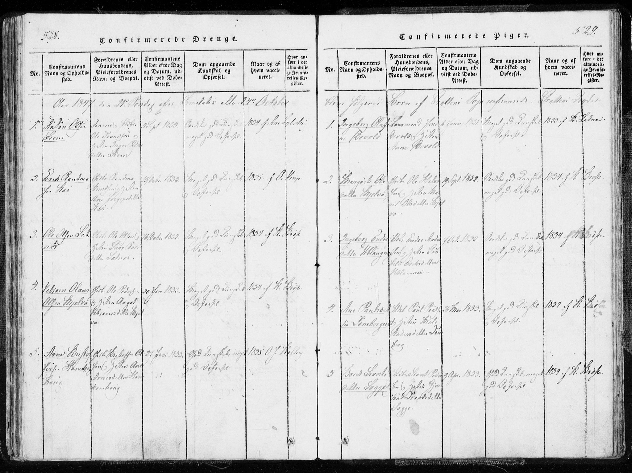 Ministerialprotokoller, klokkerbøker og fødselsregistre - Møre og Romsdal, SAT/A-1454/544/L0571: Parish register (official) no. 544A04, 1818-1853, p. 528-529