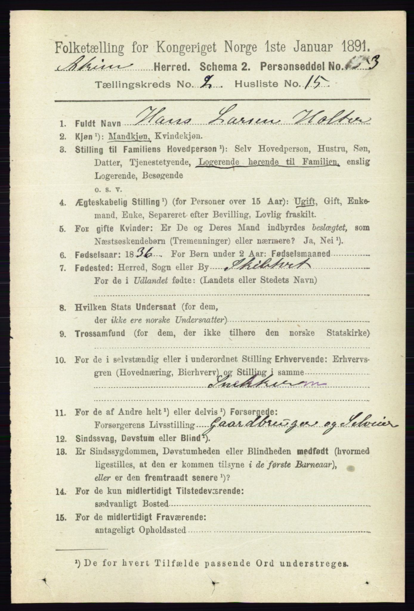 RA, 1891 census for 0124 Askim, 1891, p. 331