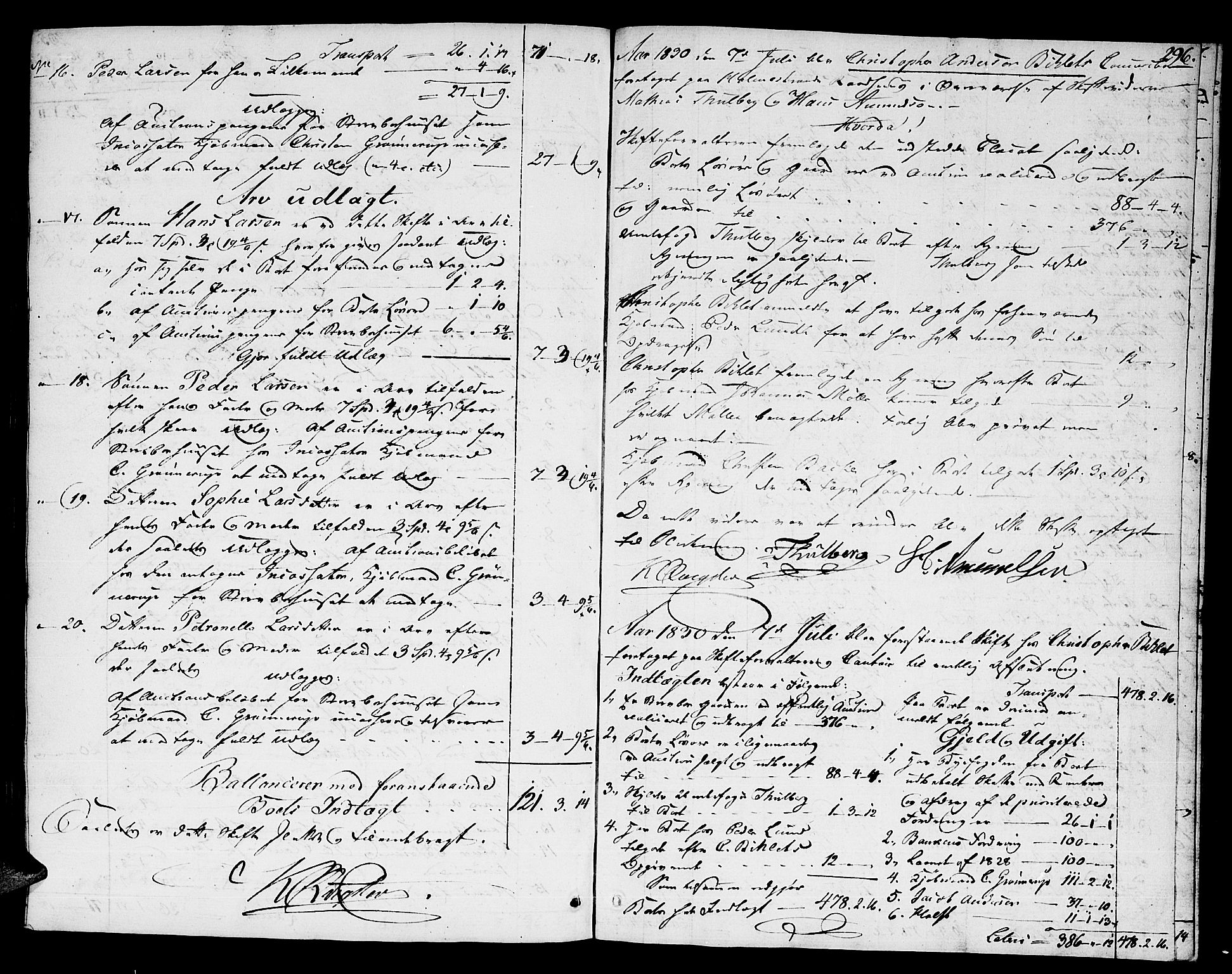 Holmestrand byfogd, AV/SAKO-A-223/H/Hc/L0001: Skifteforhandlingsprotokoll, 1809-1830, p. 296