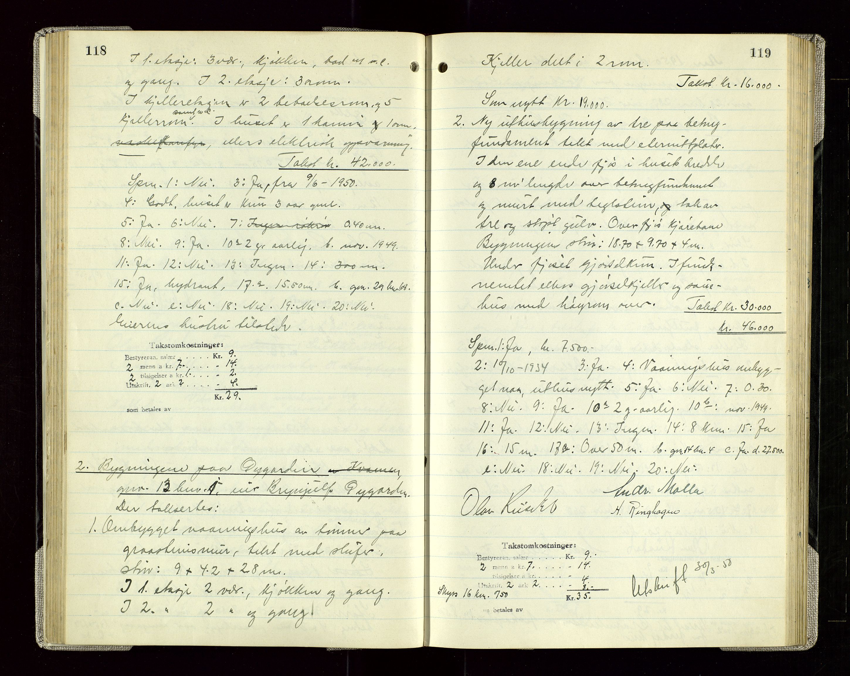 Sauda lensmannskontor, AV/SAST-A-100177/Goa/L0005: "Branntakstprotokoll for Sauda lensmannsdistrikt", 1946-1955, p. 118-119