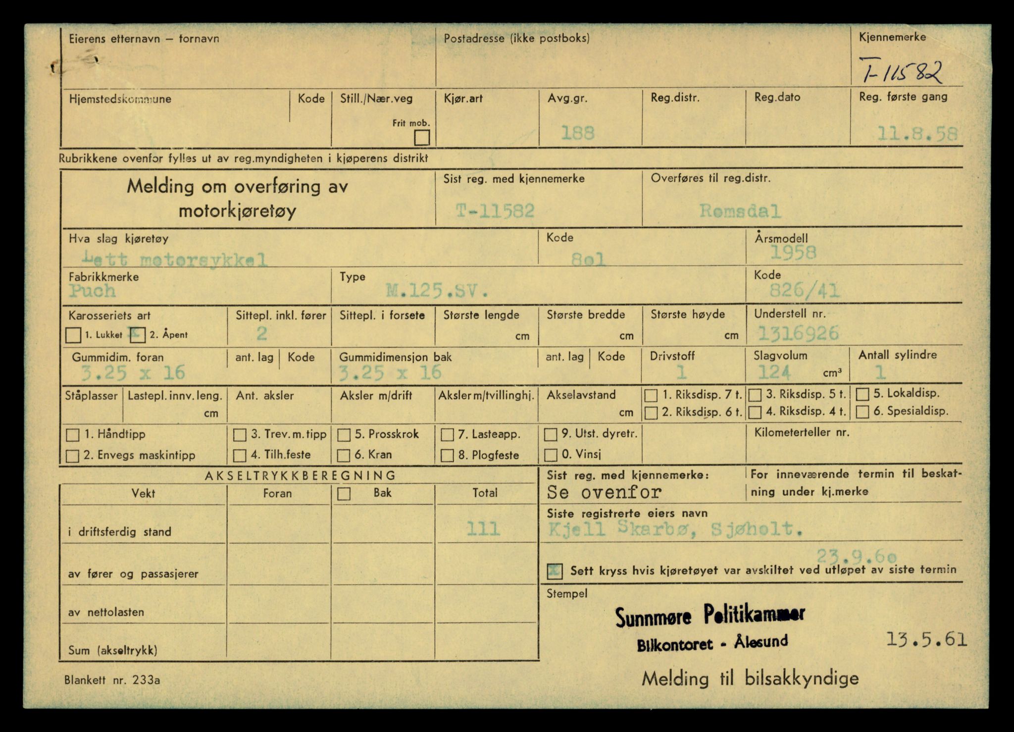 Møre og Romsdal vegkontor - Ålesund trafikkstasjon, AV/SAT-A-4099/F/Fe/L0029: Registreringskort for kjøretøy T 11430 - T 11619, 1927-1998, p. 2443