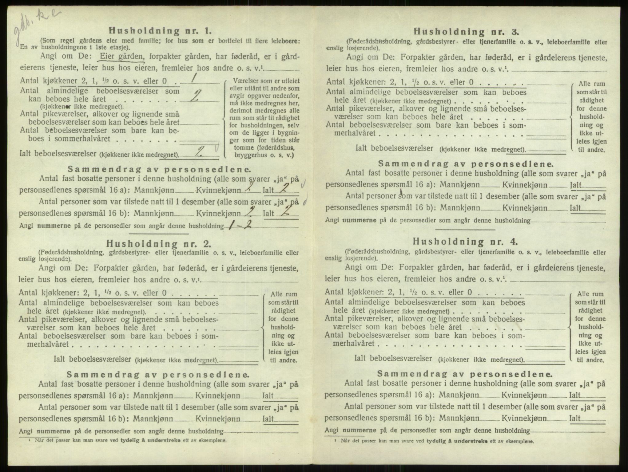 SAO, 1920 census for Varteig, 1920, p. 22