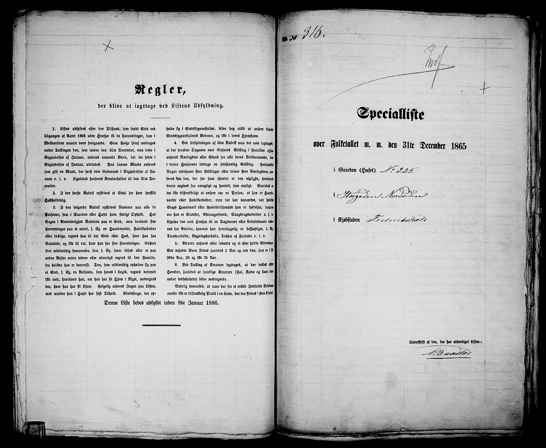 RA, 1865 census for Fredrikshald, 1865, p. 660