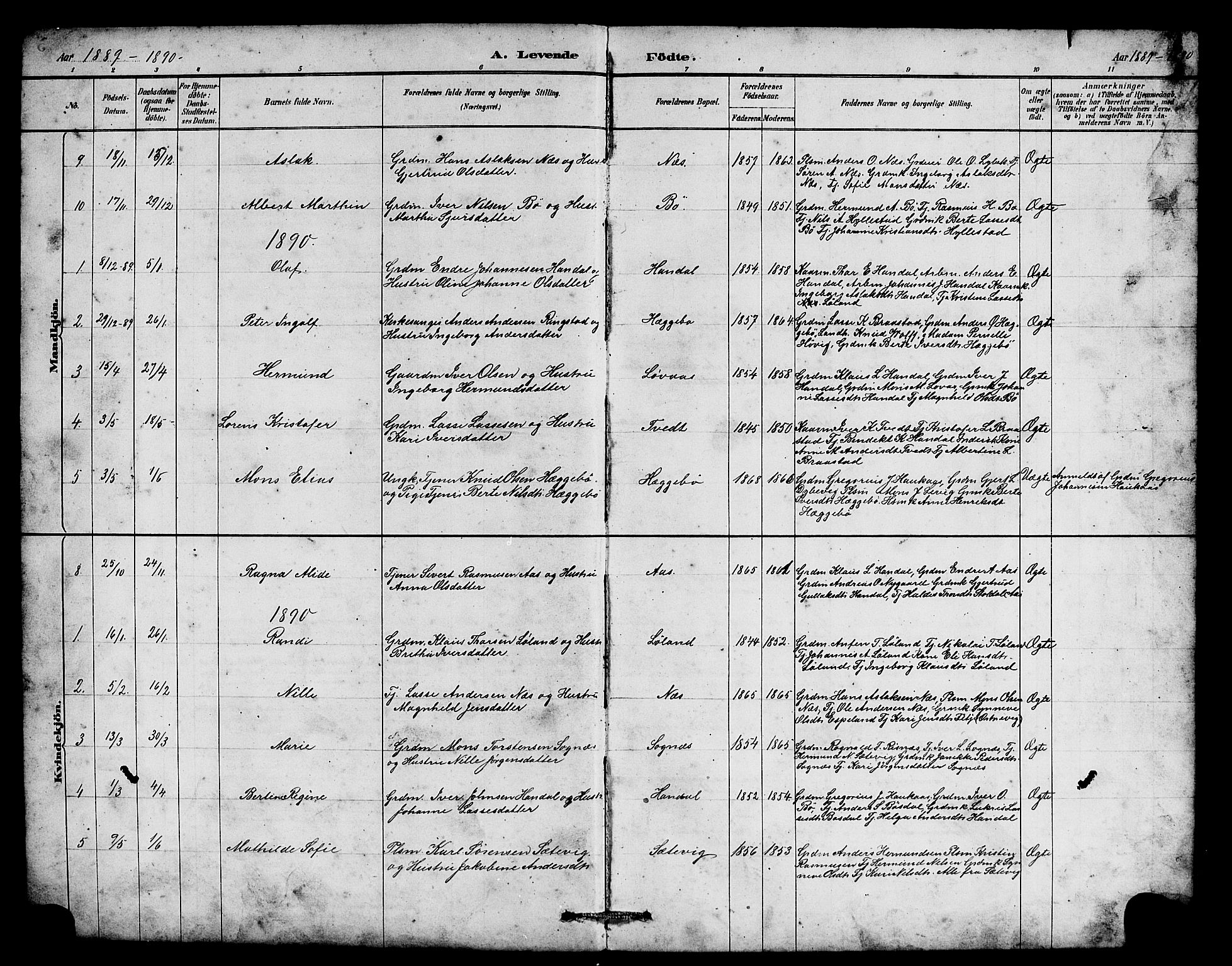Hyllestad sokneprestembete, SAB/A-80401: Parish register (copy) no. B 2, 1889-1915, p. 6