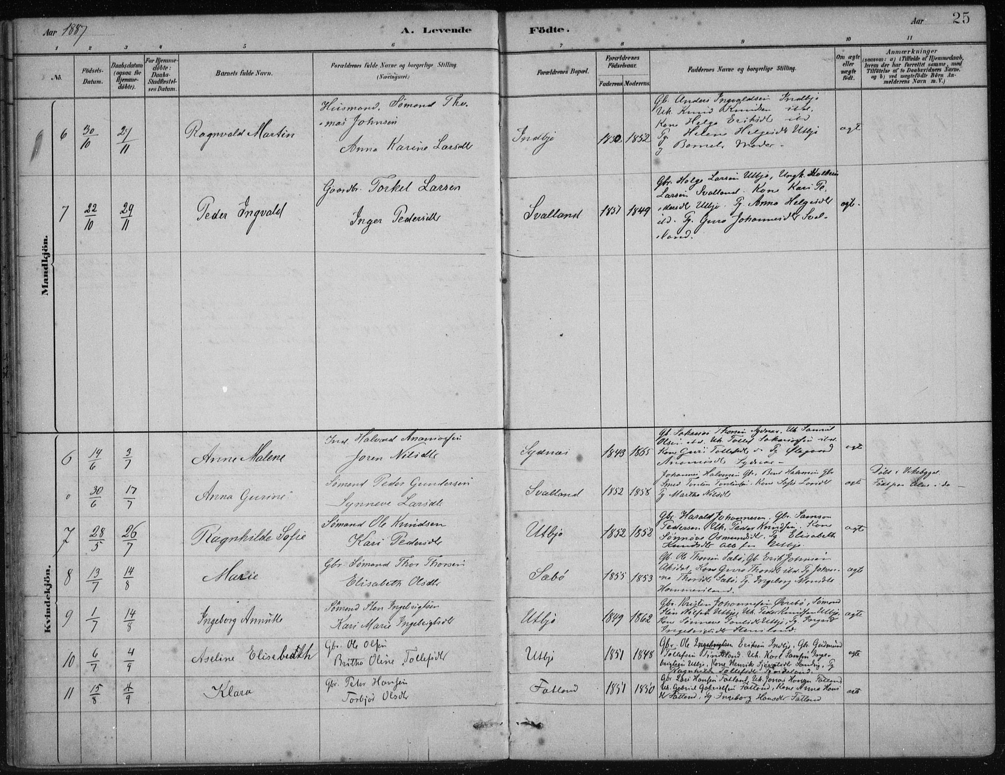 Fjelberg sokneprestembete, AV/SAB-A-75201/H/Haa: Parish register (official) no. B  1, 1879-1919, p. 25
